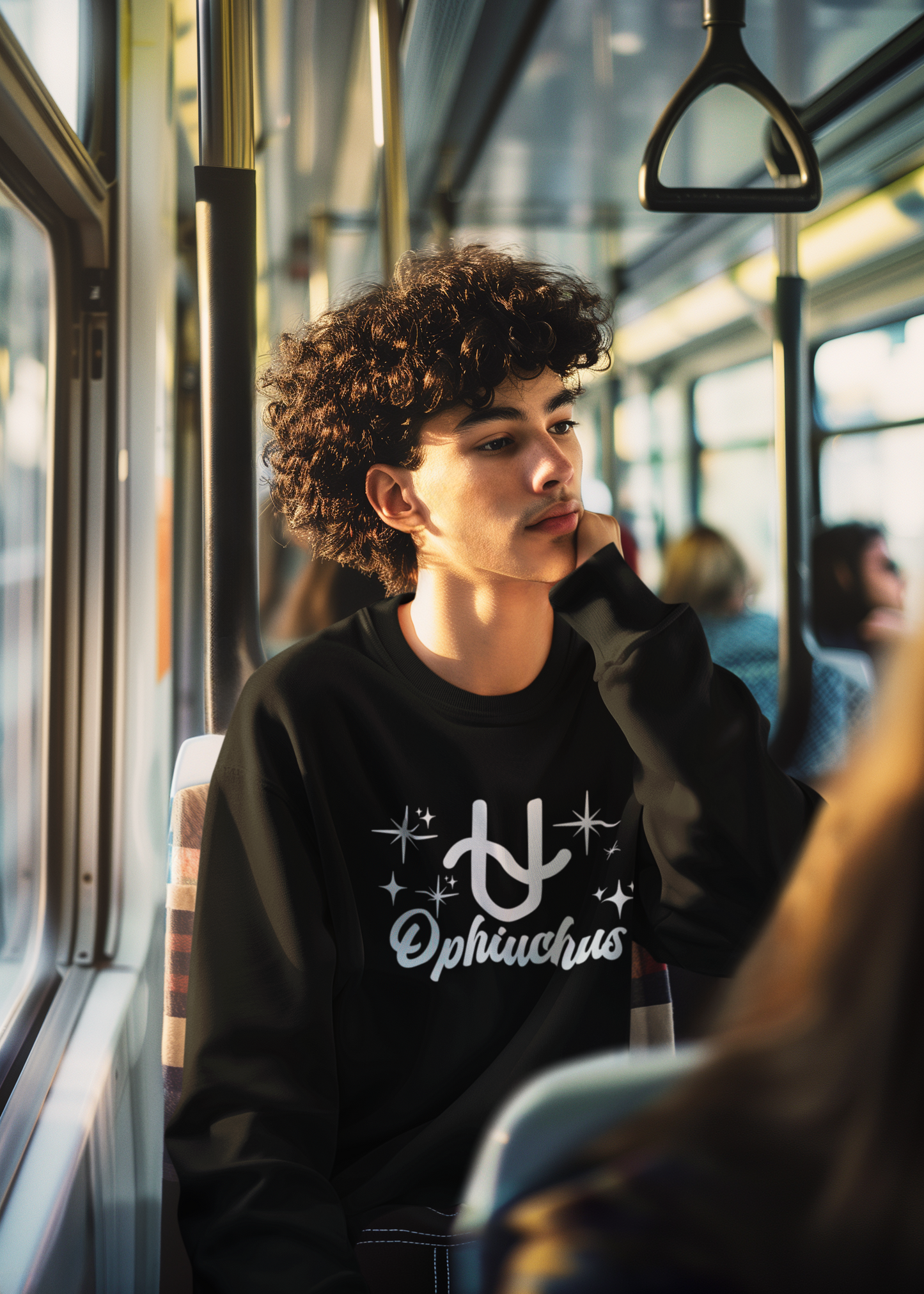 Ophiuchus Zodiac Sweatshirt – White Print | Serpent Bearer Collection