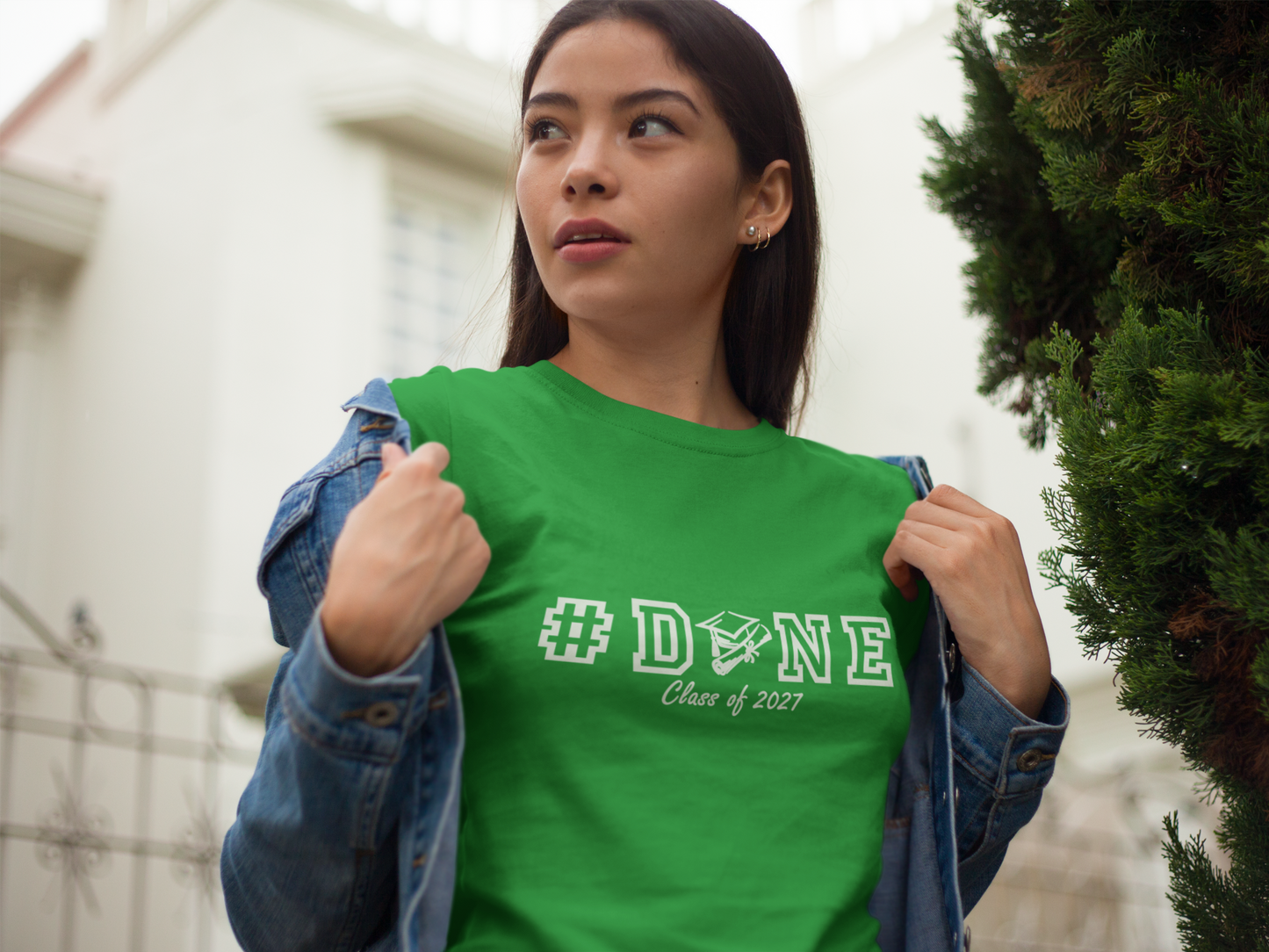 #DONE Class of 2027 Graduation T-Shirt – White Graphic