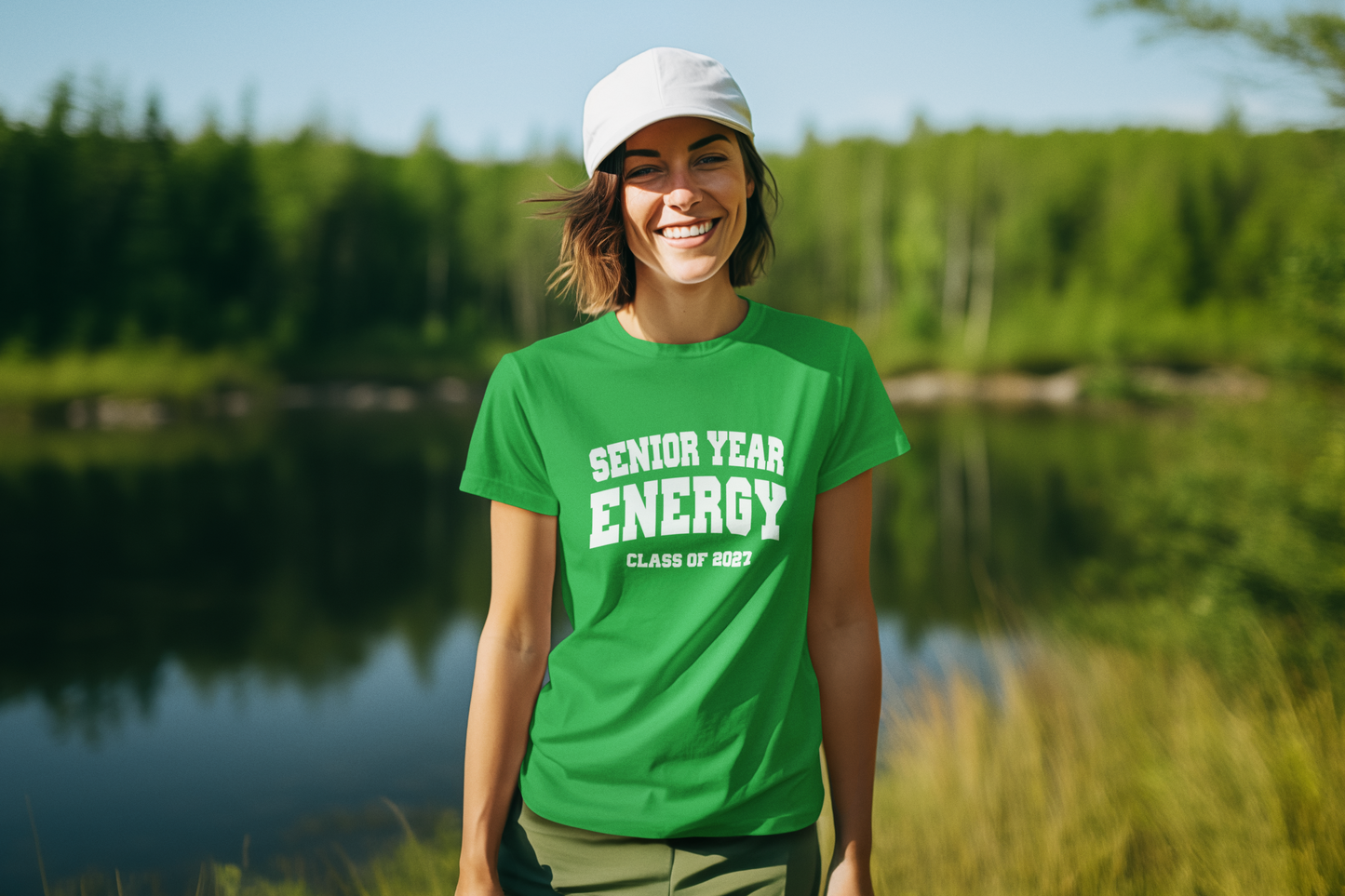 Senior Year Energy Class of 2027 T-Shirt – White Graphic
