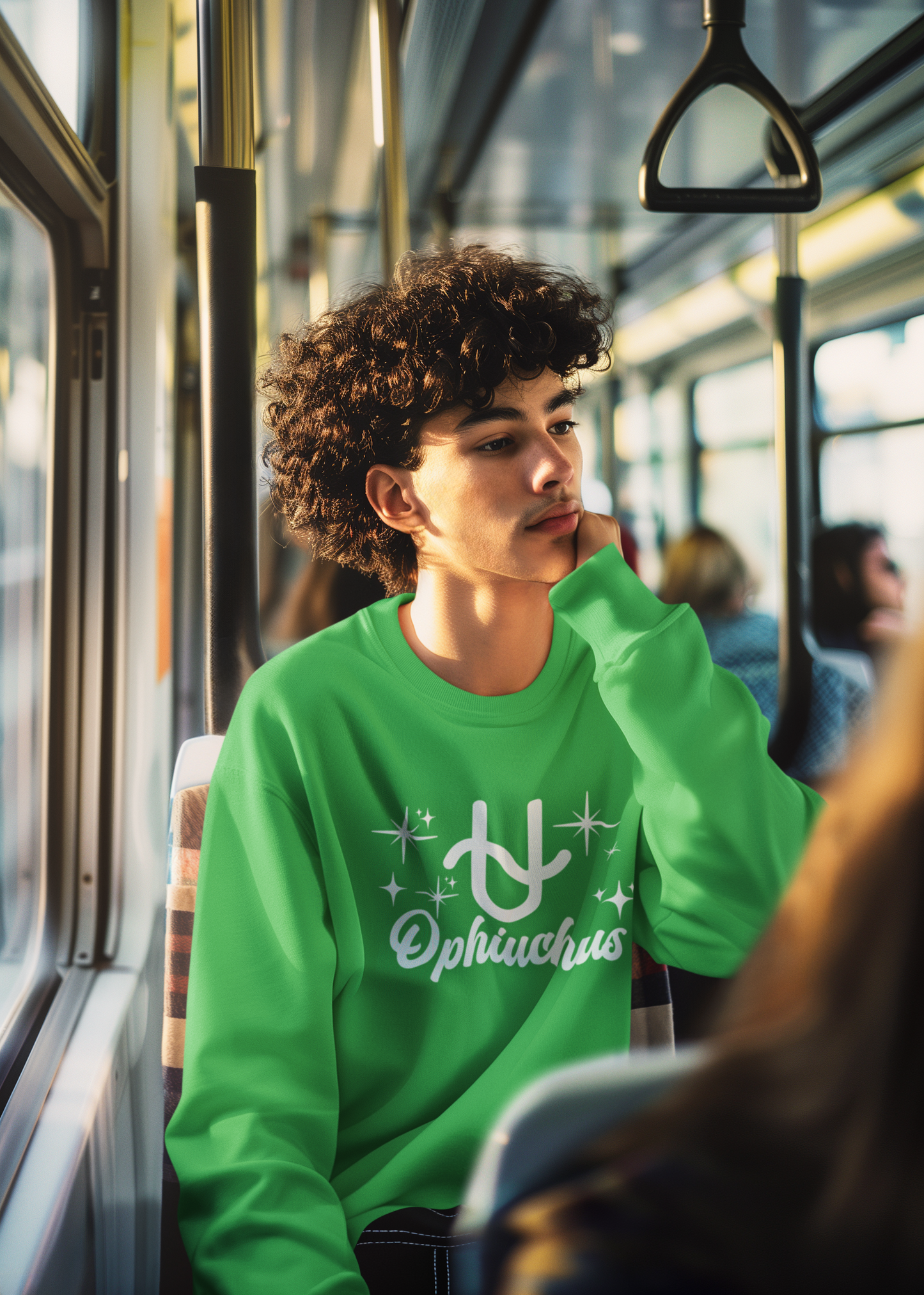 Ophiuchus Zodiac Sweatshirt – White Print | Serpent Bearer Collection