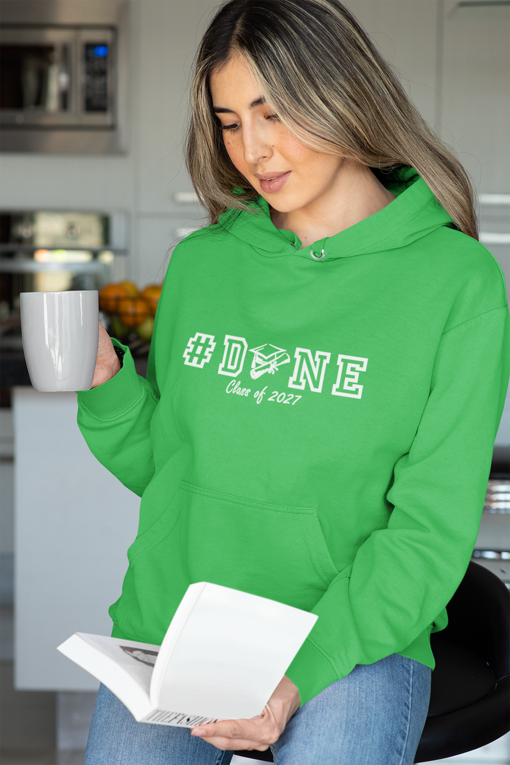 #DONE Class of 2027 Graduation Hoodie – White Graphic
