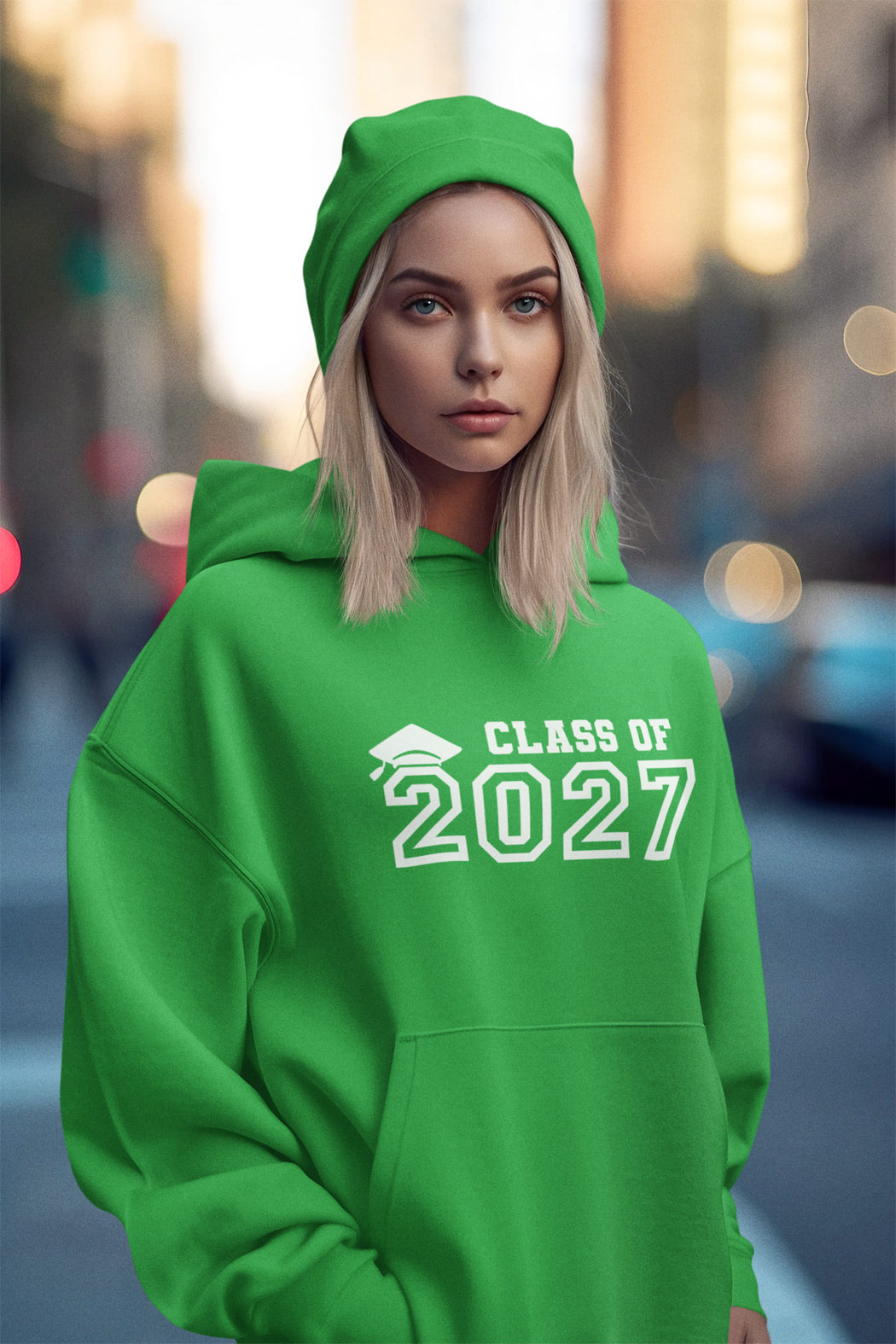 Class of 2027 Graduation Hoodie – White Graphic