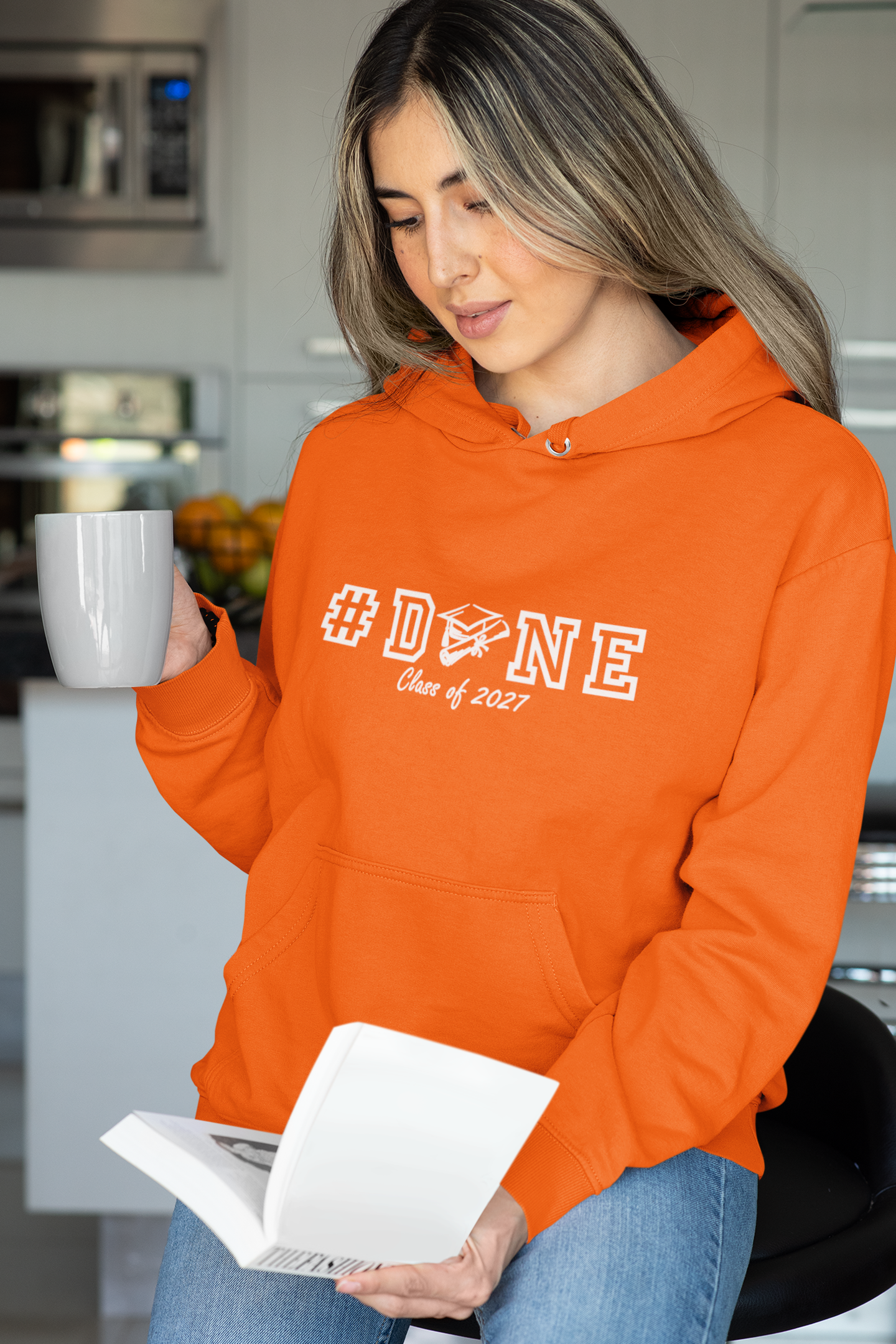 #DONE Class of 2027 Graduation Hoodie – White Graphic