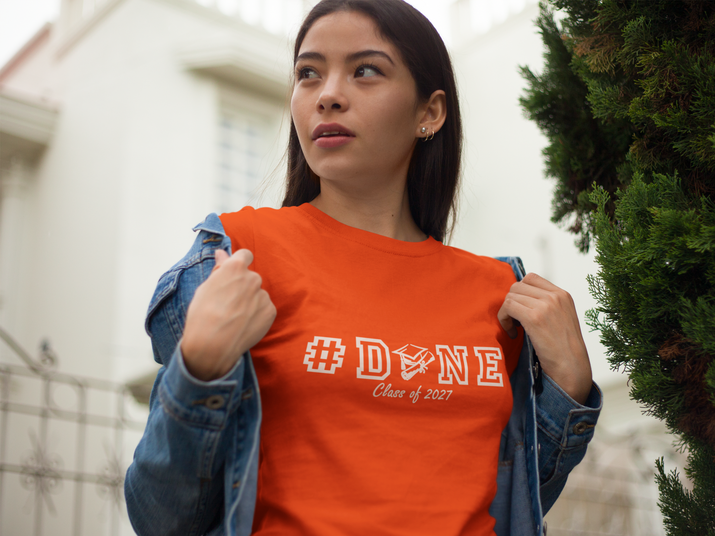 #DONE Class of 2027 Graduation T-Shirt – White Graphic