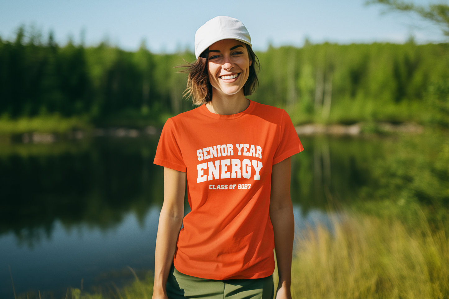 Senior Year Energy Class of 2027 T-Shirt – White Graphic