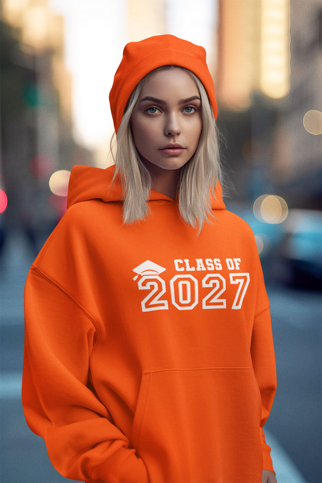 Class of 2027 Graduation Hoodie – White Graphic