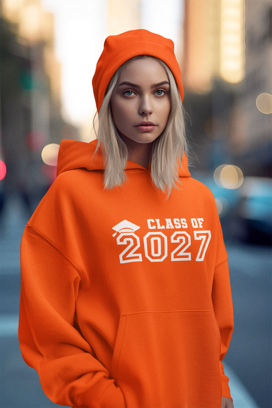 Class of 2027 Graduation Hoodie – White Graphic
