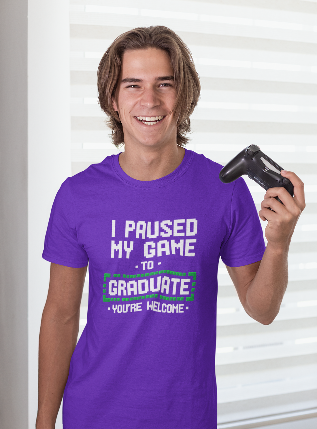 I Paused My Game to Graduate T-Shirt – You're Welcome - White Graphic