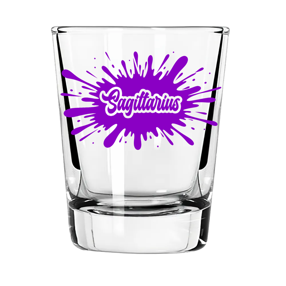 Sagittarius Zodiac Shot Glass | No Plans. No Regrets. All Vibes.
