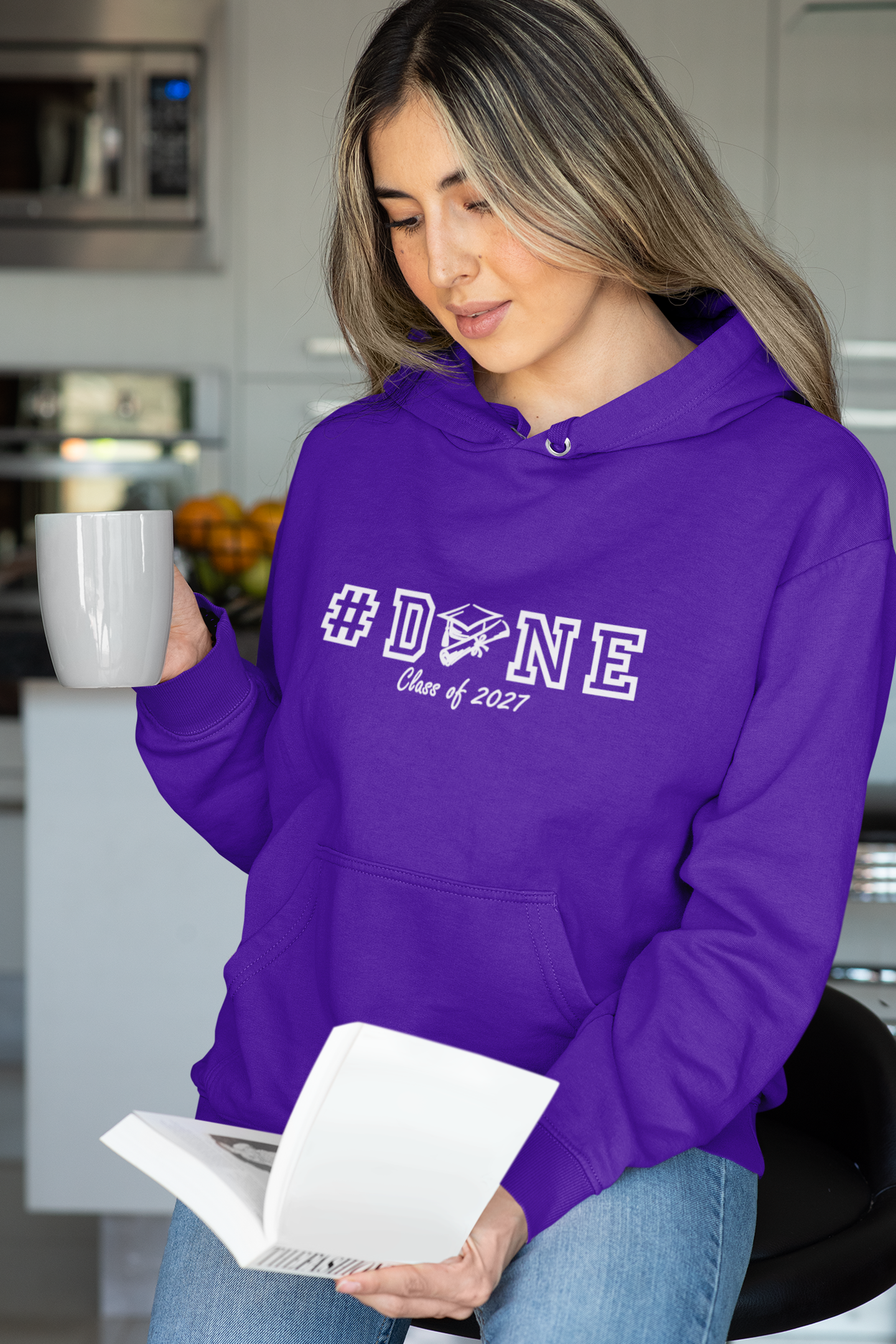 #DONE Class of 2027 Graduation Hoodie – White Graphic