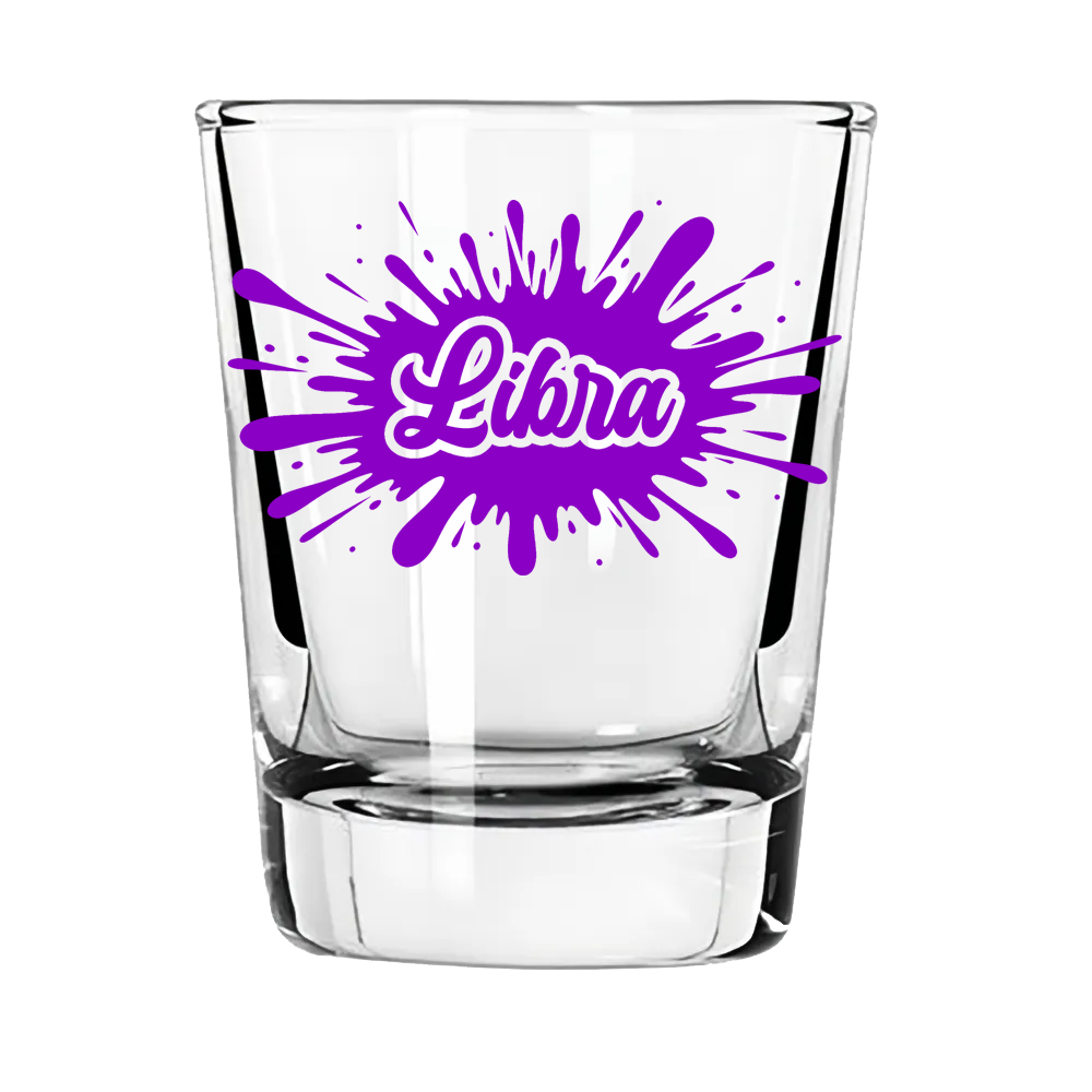 Libra Zodiac Shot Glass | Balanced. Beautiful. Always Down.