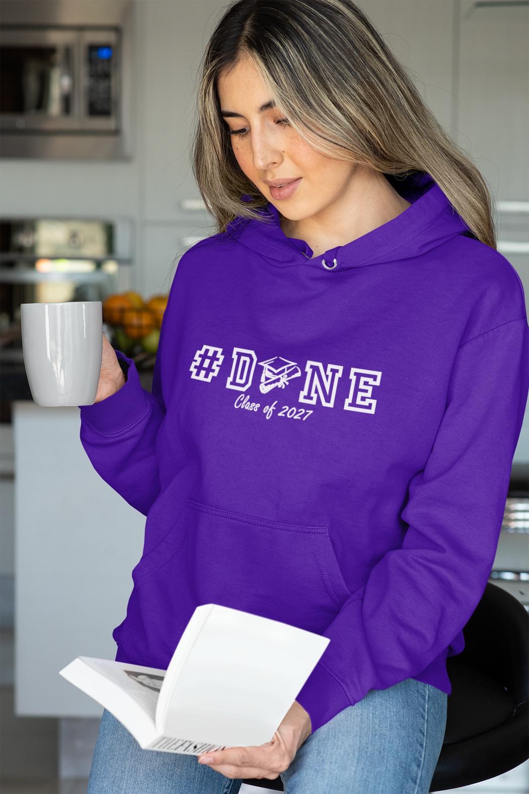 #DONE Class of 2027 Graduation Hoodie – White Graphic