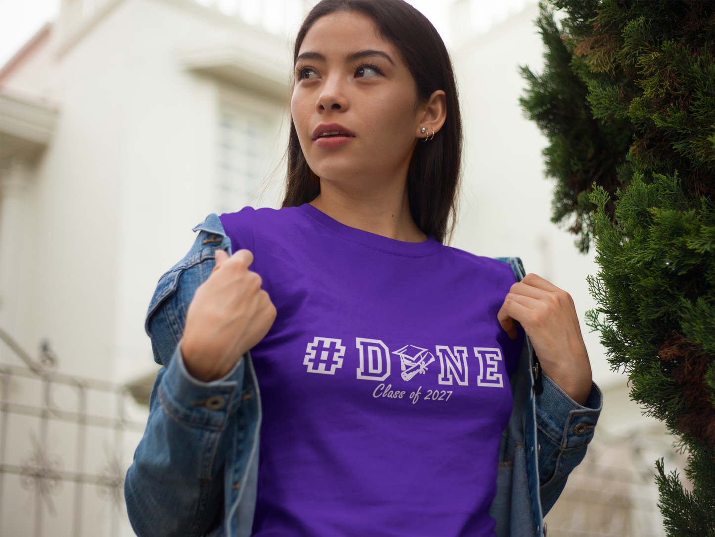 #DONE Class of 2027 Graduation T-Shirt – White Graphic