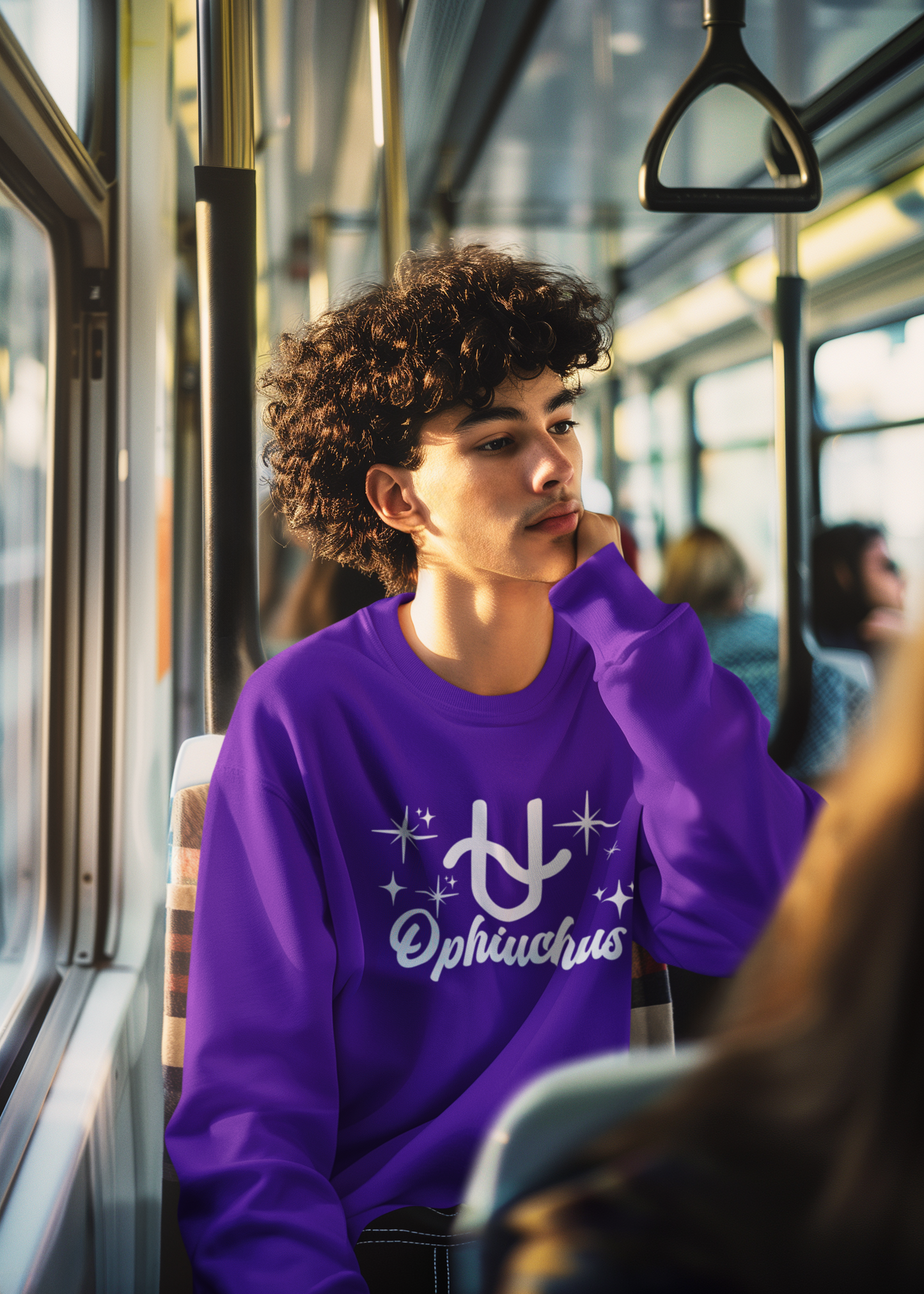 Ophiuchus Zodiac Sweatshirt – White Print | Serpent Bearer Collection