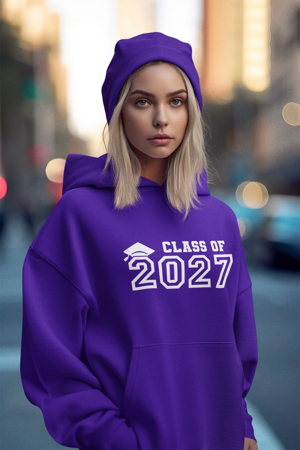 Class of 2027 Graduation Hoodie – White Graphic