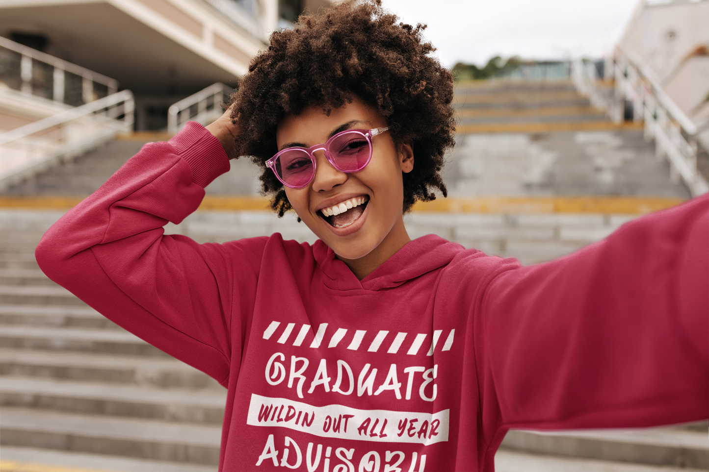 Graduate Advisory Wildin Out All Year 2026 Hoodie – White Design