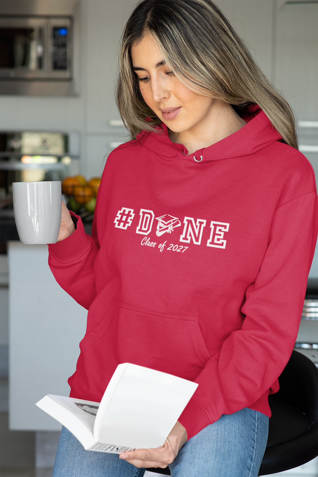 #DONE Class of 2027 Graduation Hoodie – White Graphic