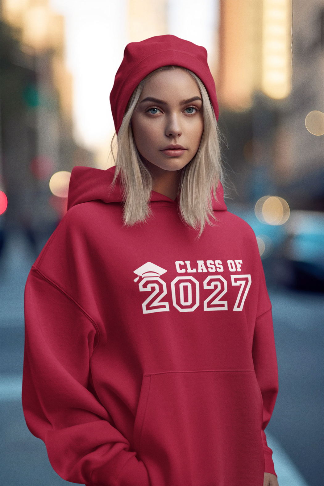 Class of 2027 Graduation Hoodie – White Graphic