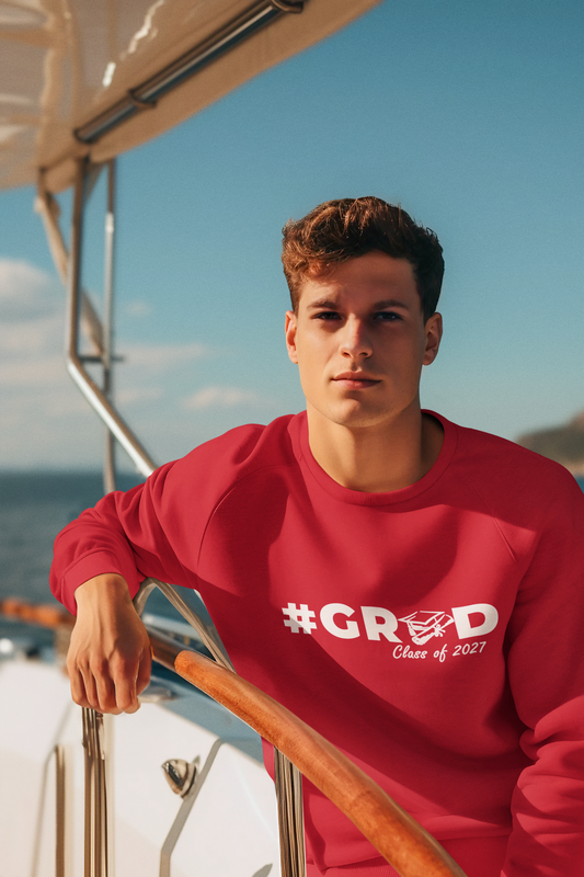 #GRAD Class of 2027 Graduation Sweatshirt – White Graphic
