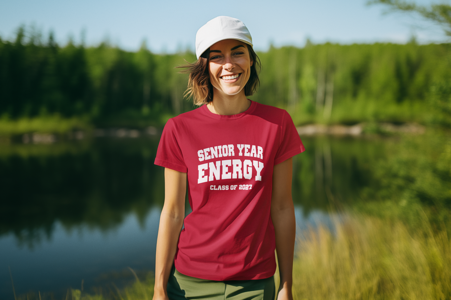 Senior Year Energy Class of 2027 T-Shirt – White Graphic