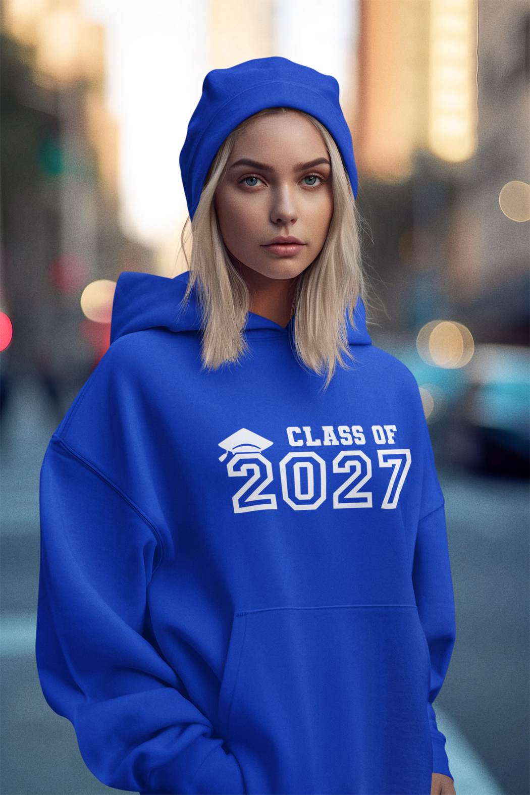 Class of 2027 Graduation Hoodie – White Graphic