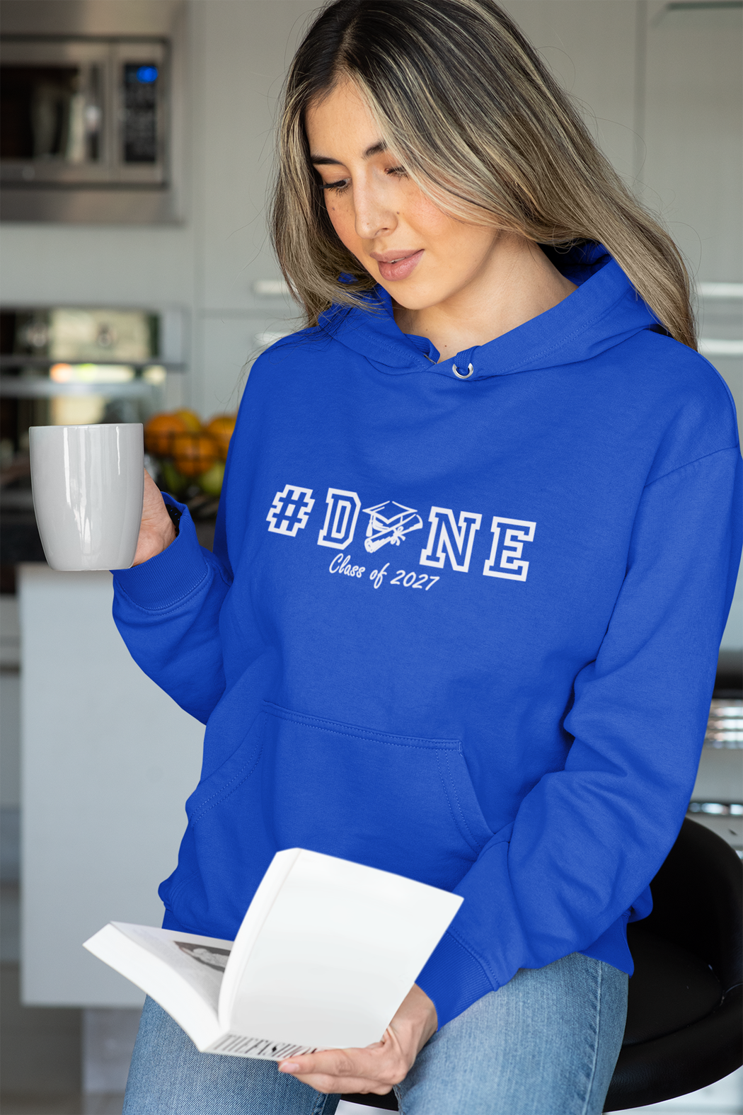 #DONE Class of 2027 Graduation Hoodie – White Graphic