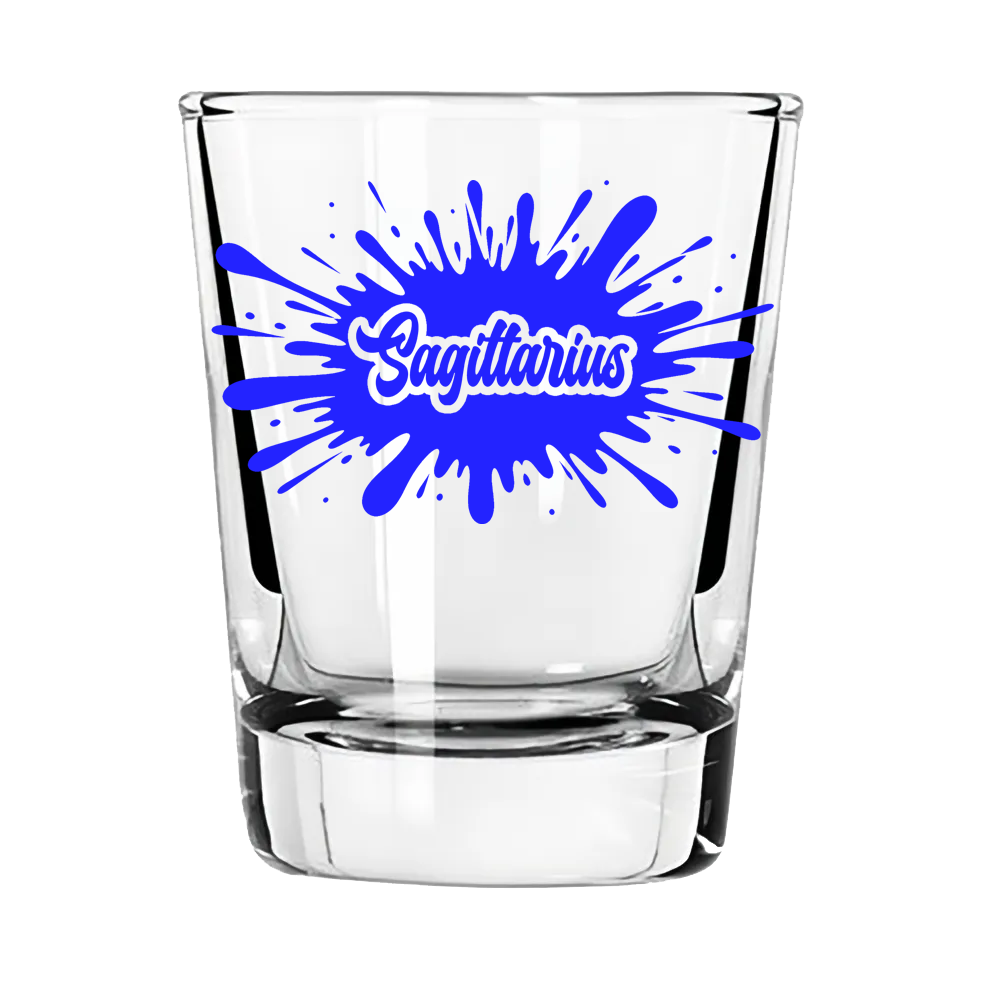 Sagittarius Zodiac Shot Glass | No Plans. No Regrets. All Vibes.
