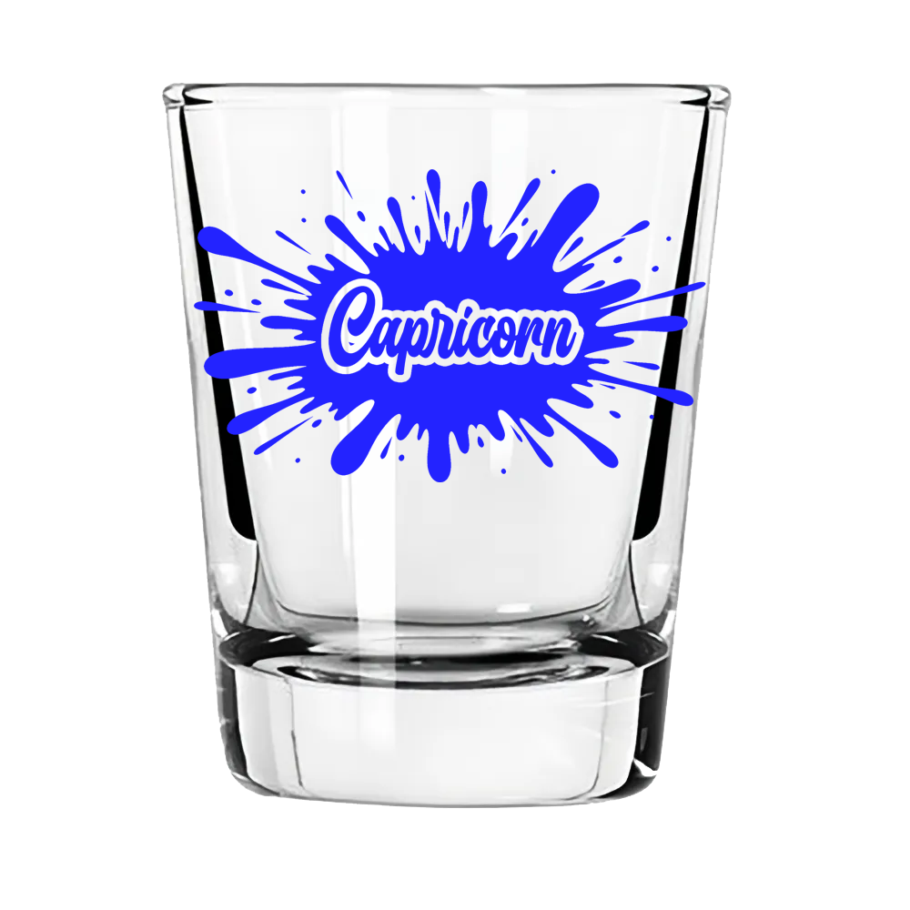 Capricorn Zodiac Shot Glass | Works Hard. Drinks Harder.