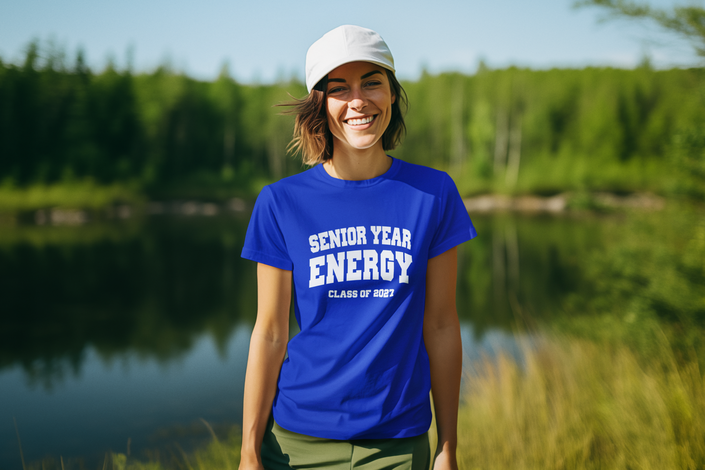 Senior Year Energy Class of 2027 T-Shirt – White Graphic