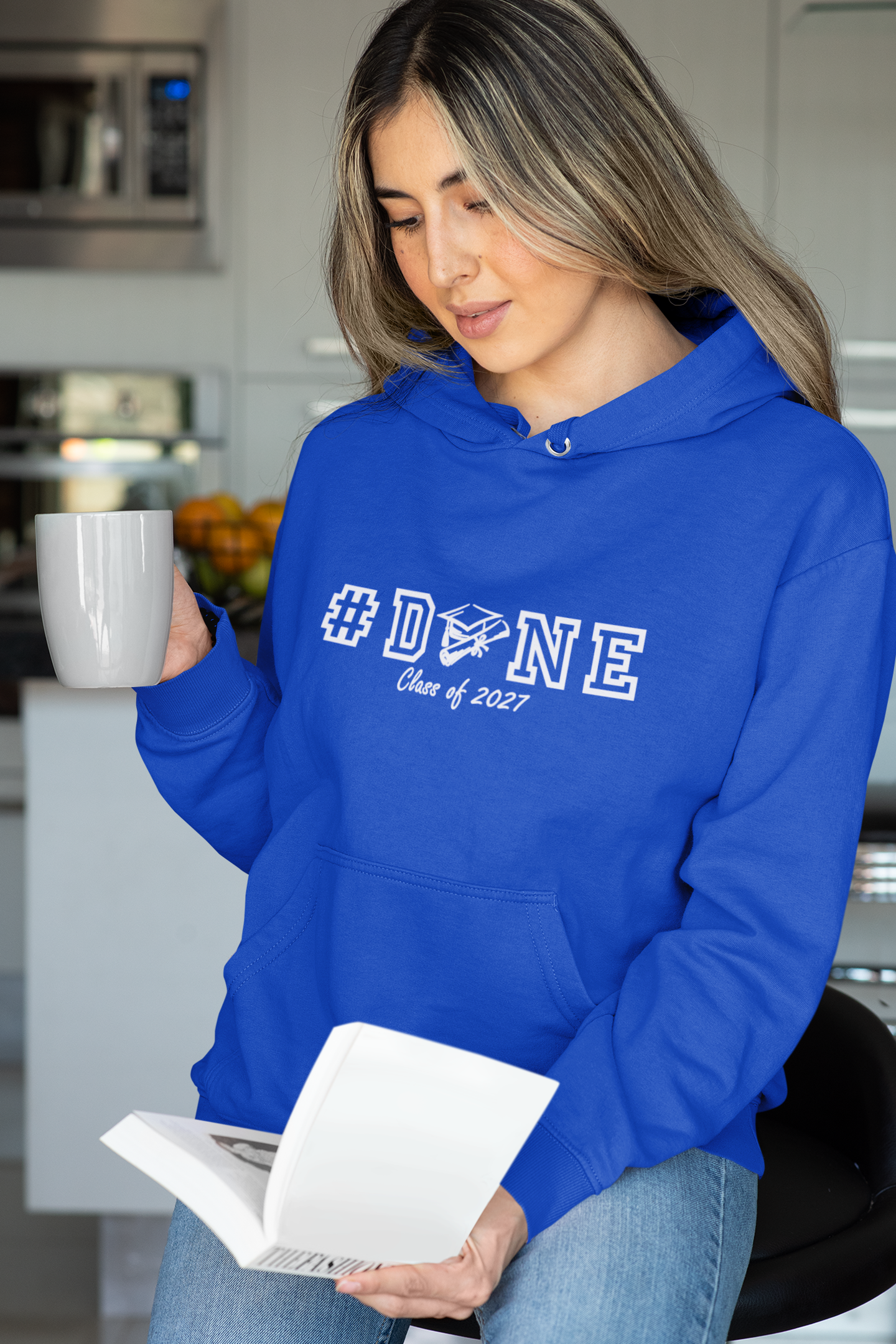 #DONE Class of 2027 Graduation Hoodie – White Graphic