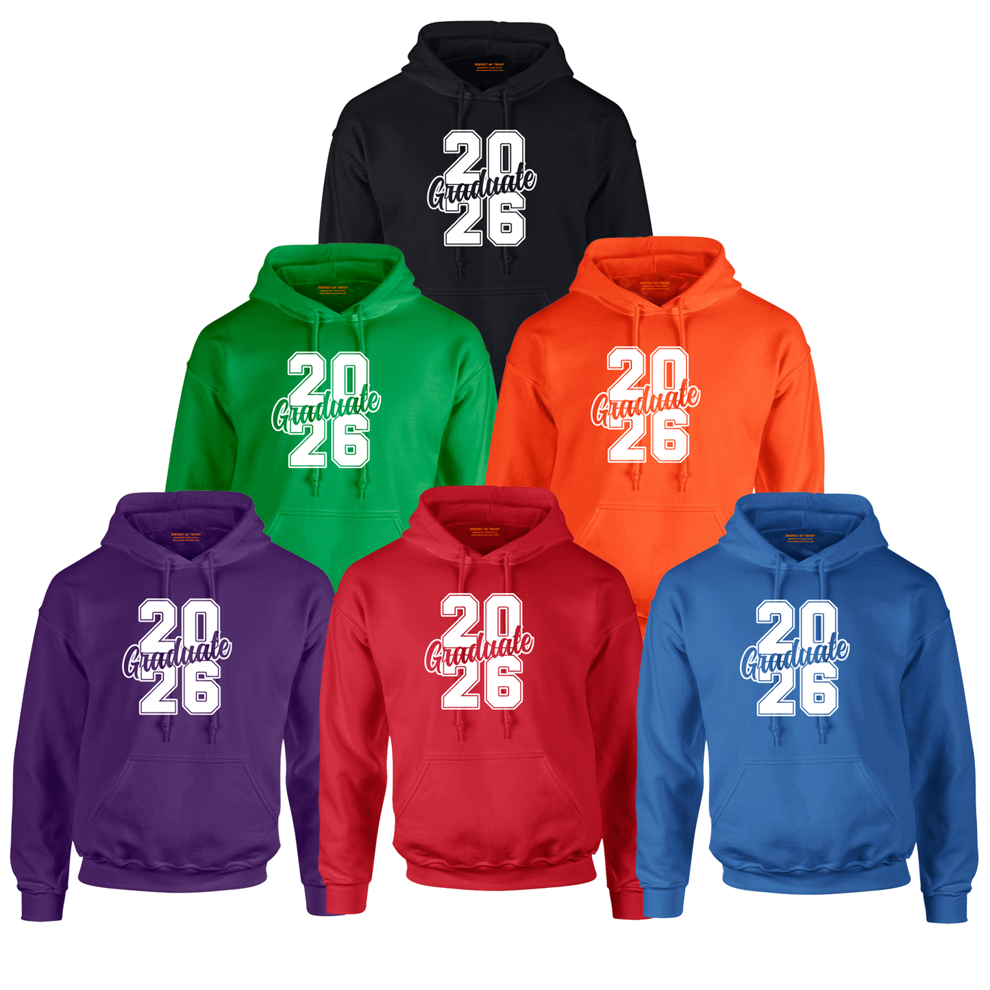 Class of 2026 Success Graduation Hoodie – White Design