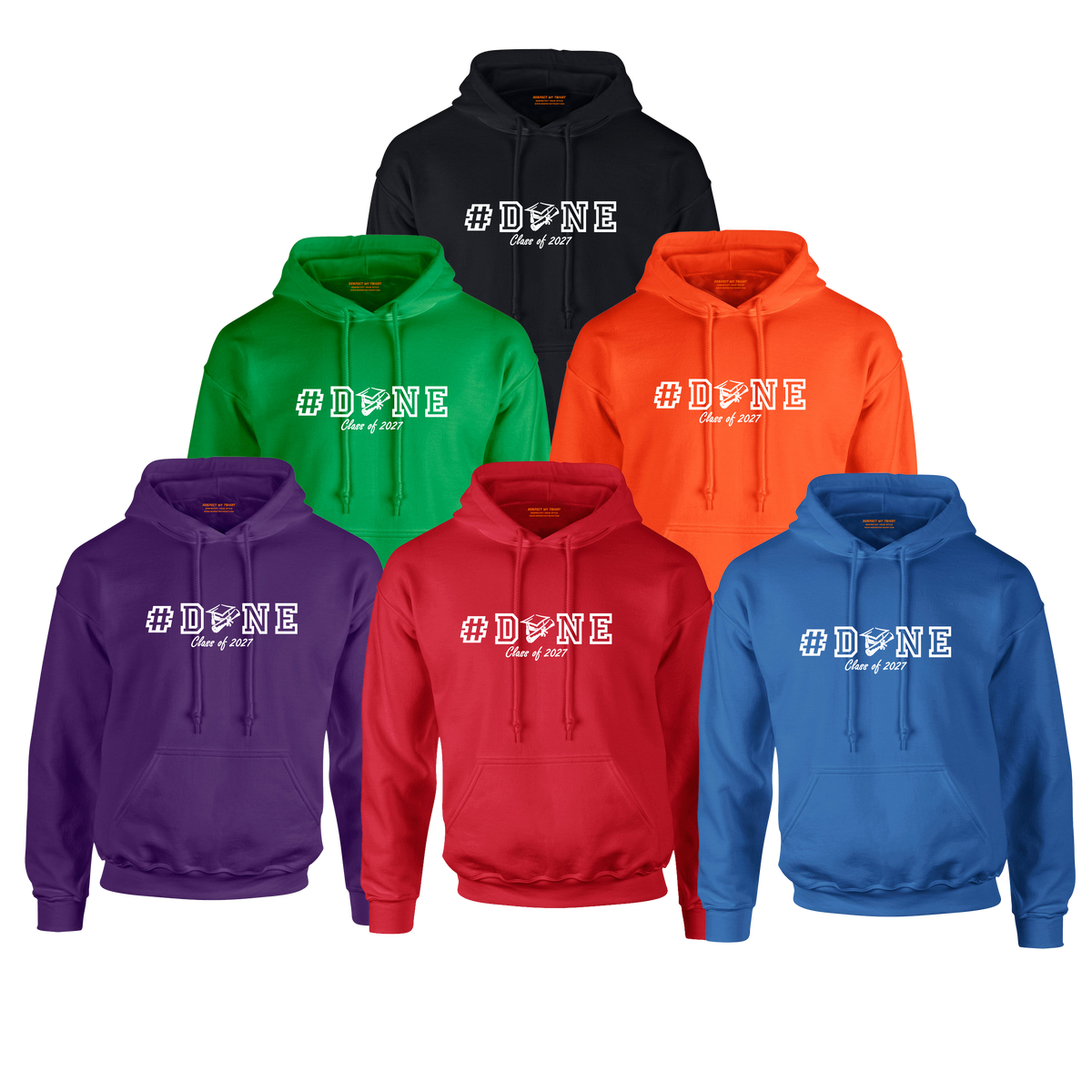 #DONE Class of 2027 Graduation Hoodie – White Graphic
