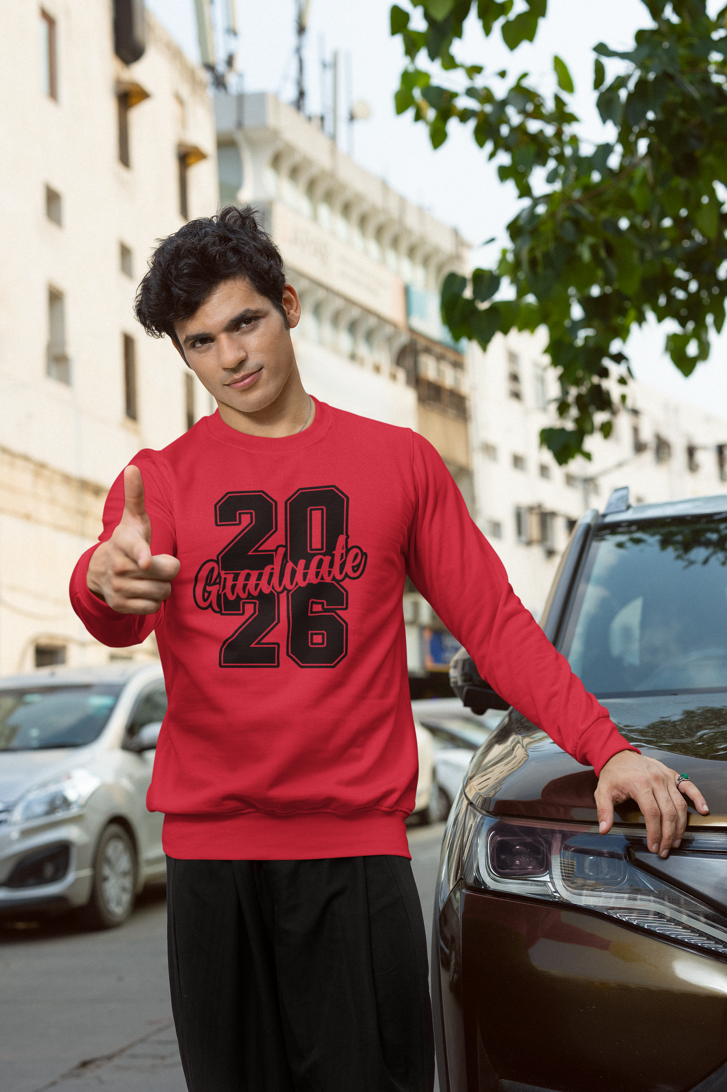 20Graduate26 Graduation Sweatshirt, Black Design image 1