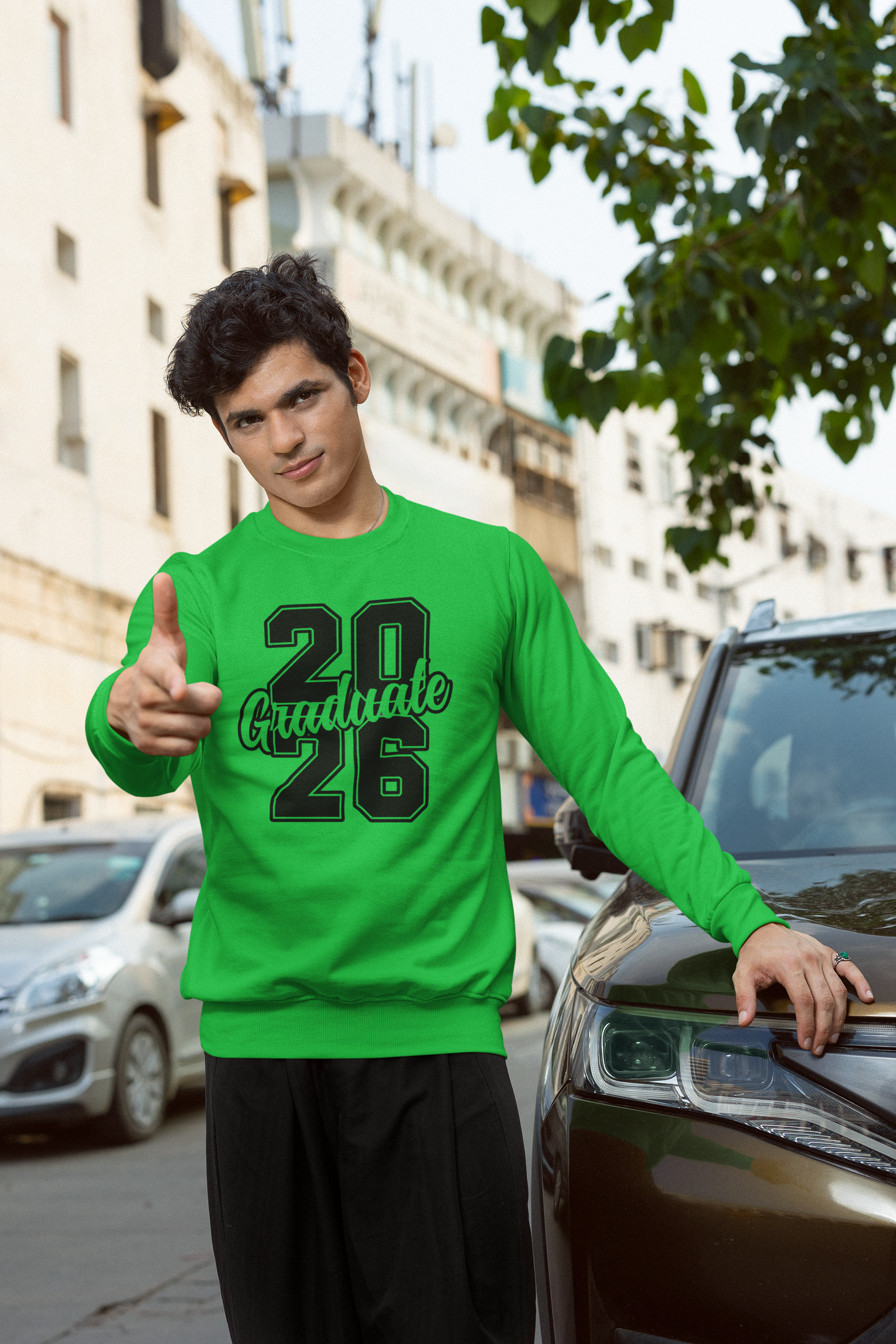 20Graduate26 Graduation Sweatshirt, Black Design image 4
