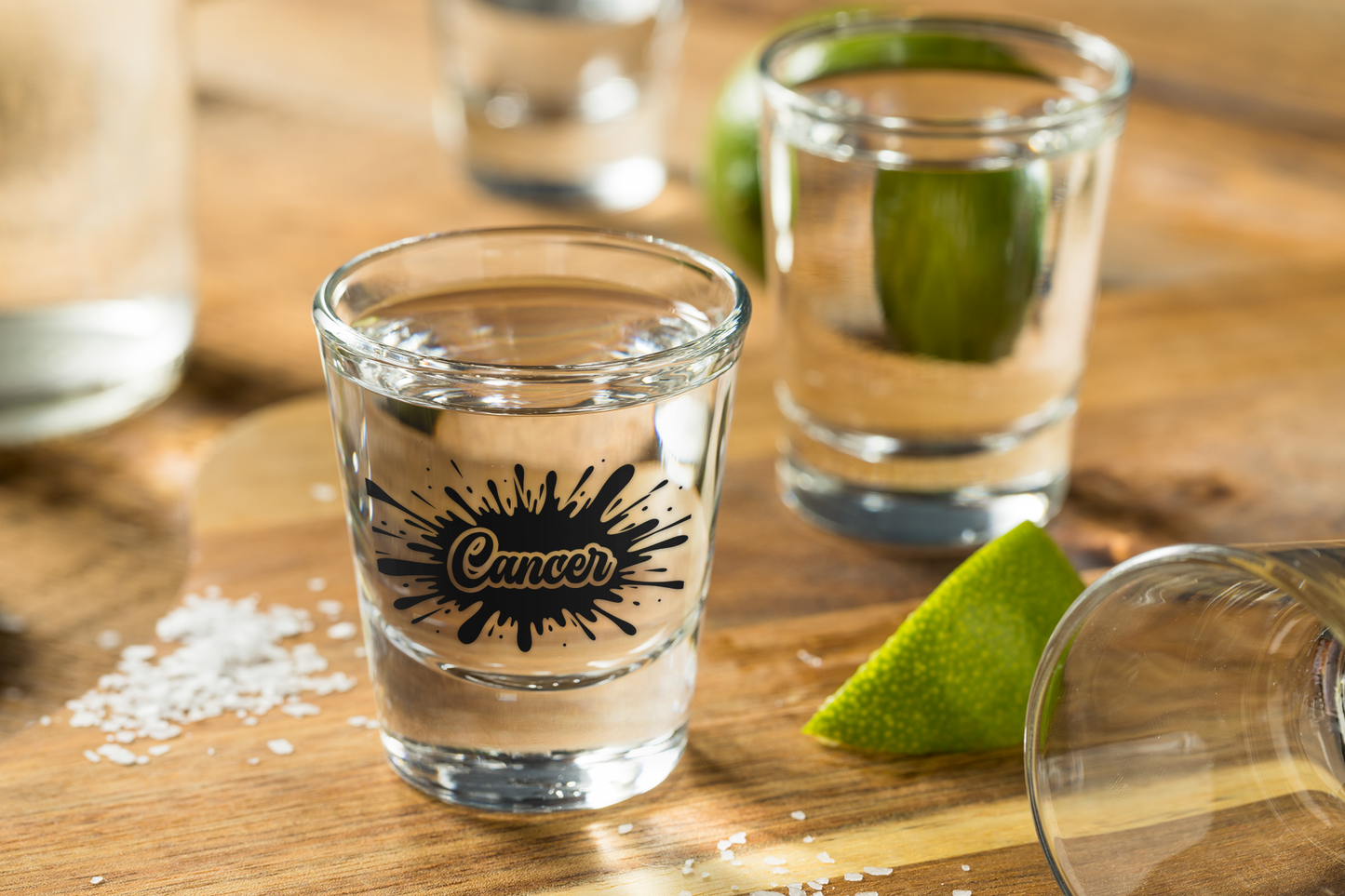 Cancer Zodiac Shot Glass | Soft Heart. Iron Shell.