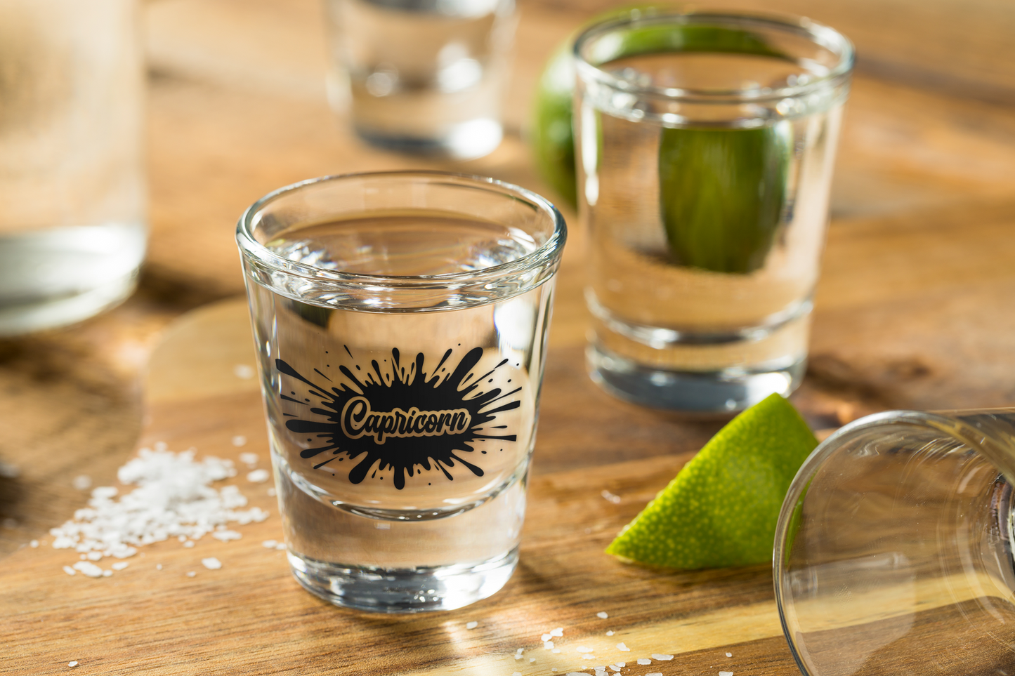 Capricorn Zodiac Shot Glass | Works Hard. Drinks Harder.