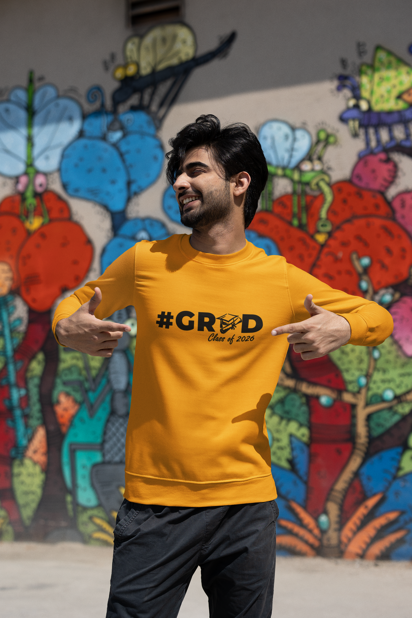 #GRAD: Class of 2026 Graduation Sweatshirt, Black Design image 4