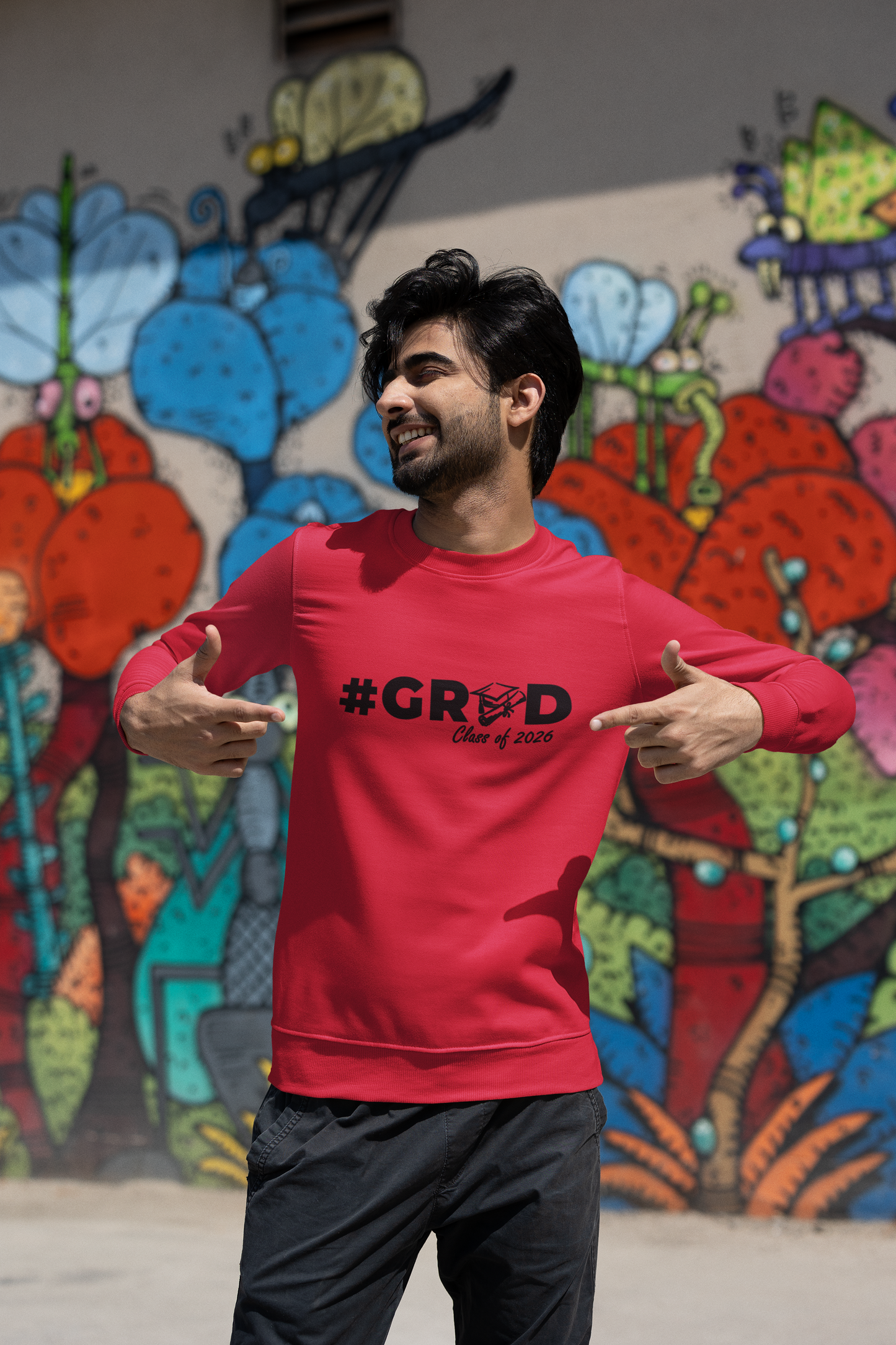 #GRAD: Class of 2026 Graduation Sweatshirt, Black Design image 1