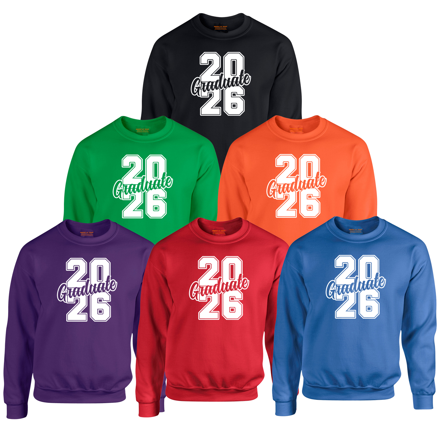 20Graduate26 Graduation Sweatshirt, White Design image 6