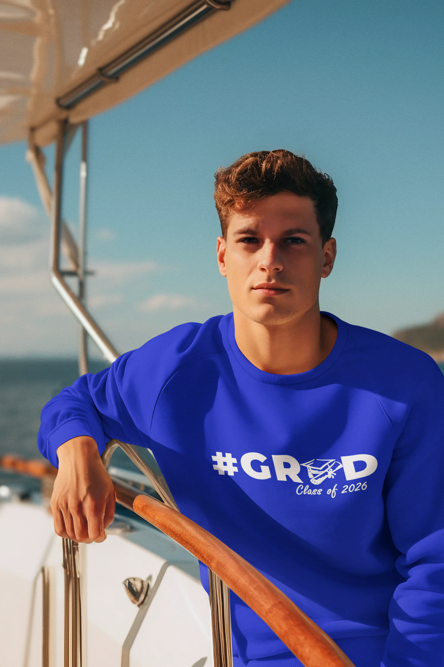 #GRAD: Class of 2026 Graduation Sweatshirt, White Design image 4