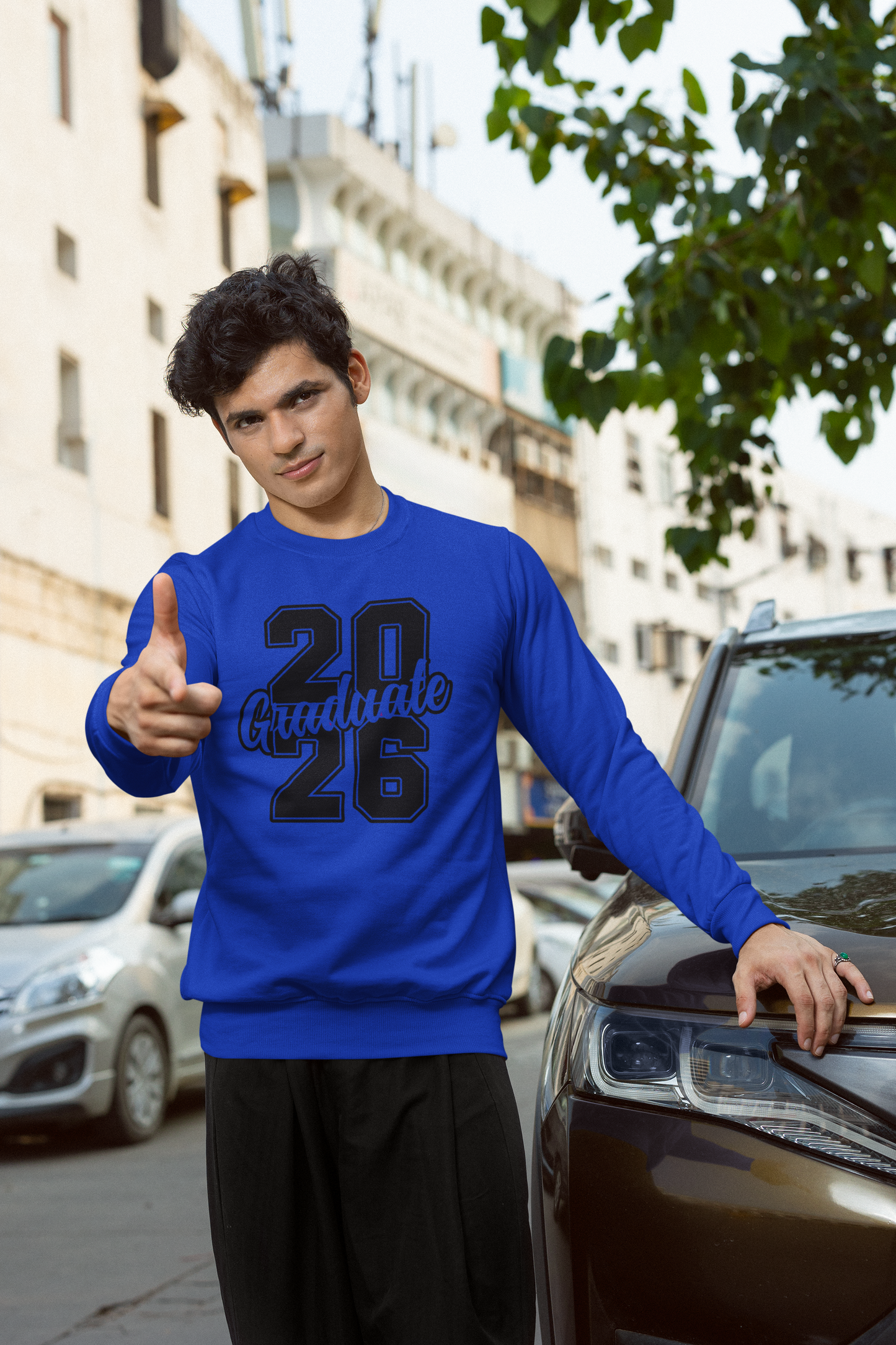 20Graduate26 Graduation Sweatshirt, Black Design image 5