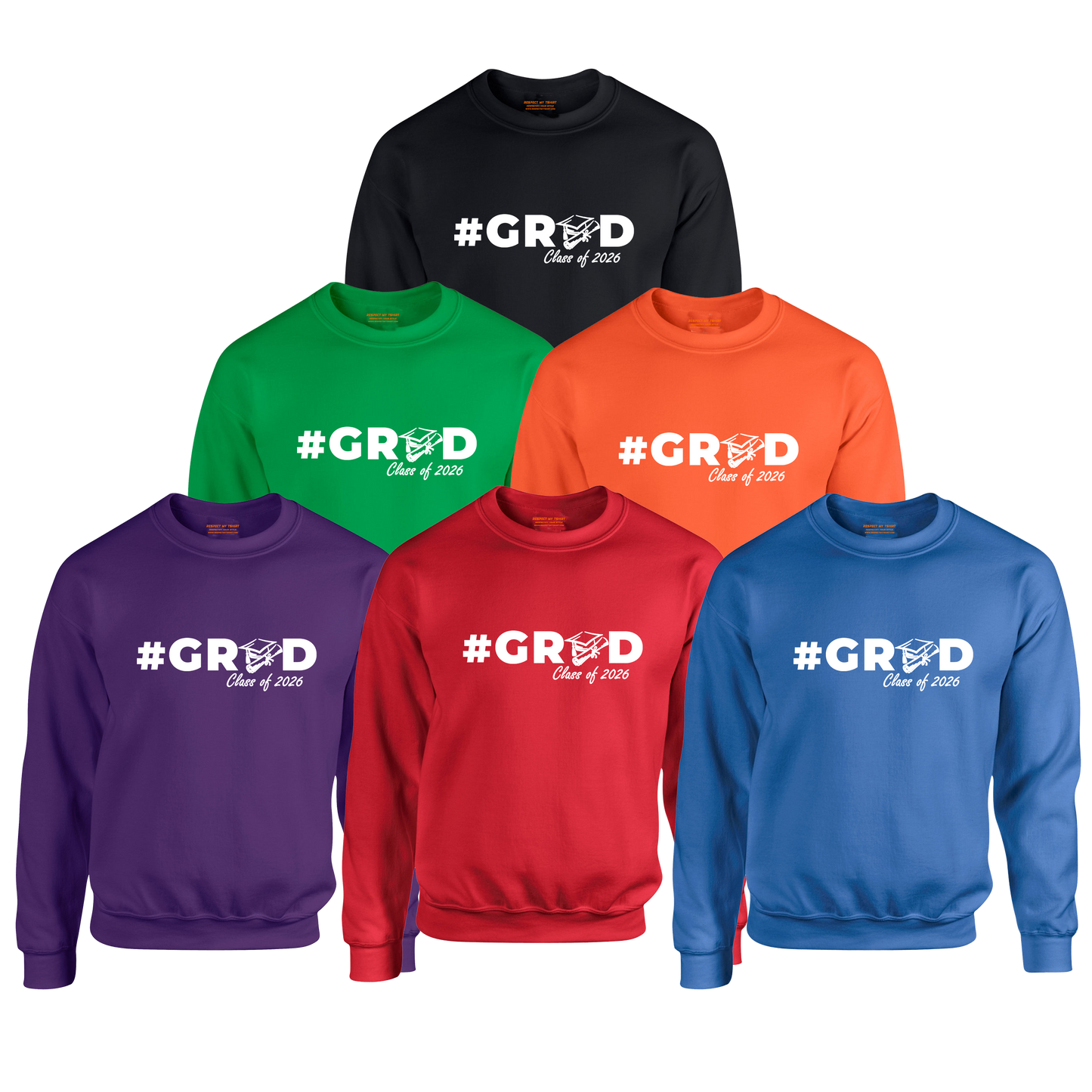 #GRAD: Class of 2026 Graduation Sweatshirt, White Design image 6