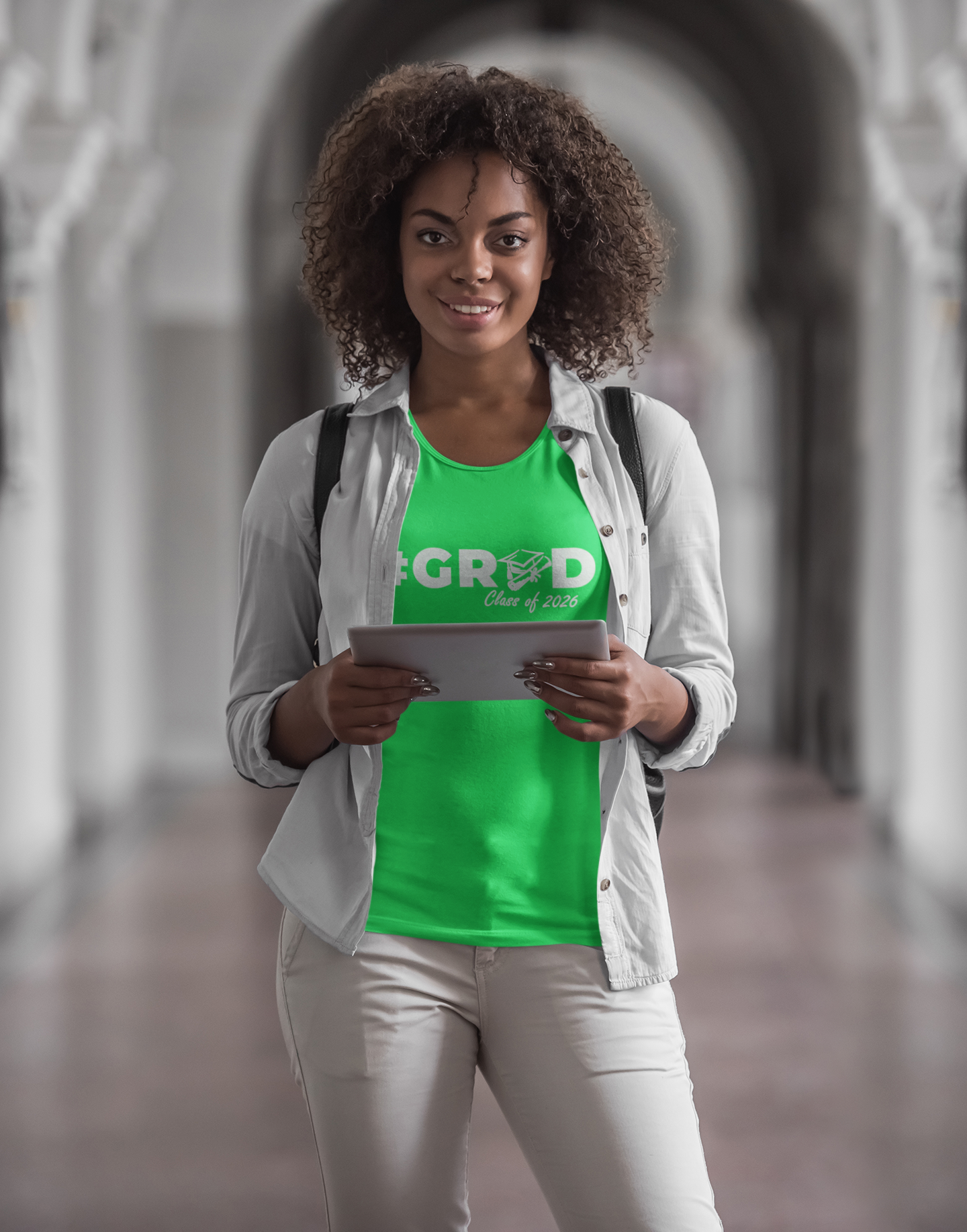 #GRAD: Class of 2026 White Design Tshirt image 3