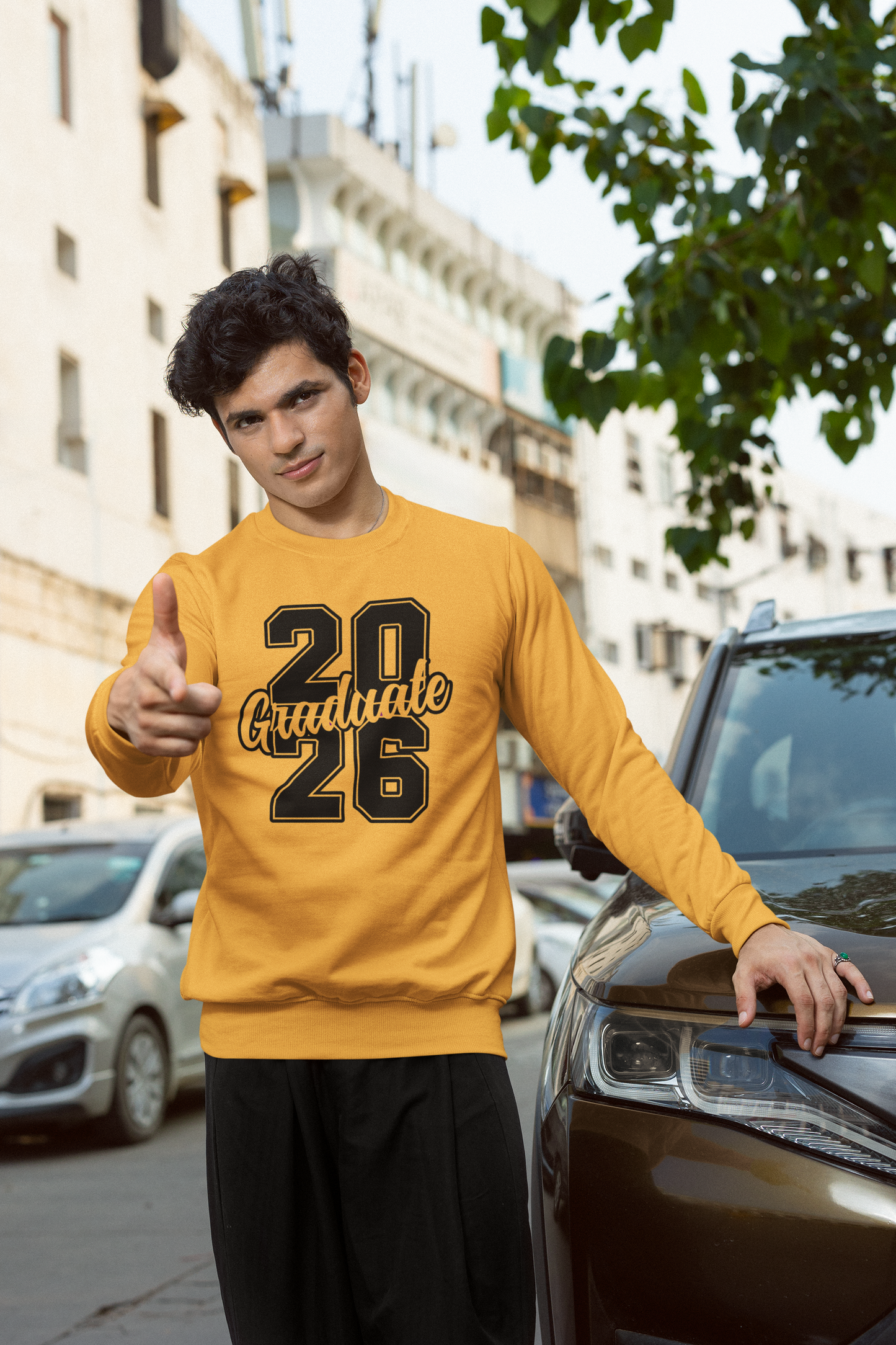 20Graduate26 Graduation Sweatshirt, Black Design image 0