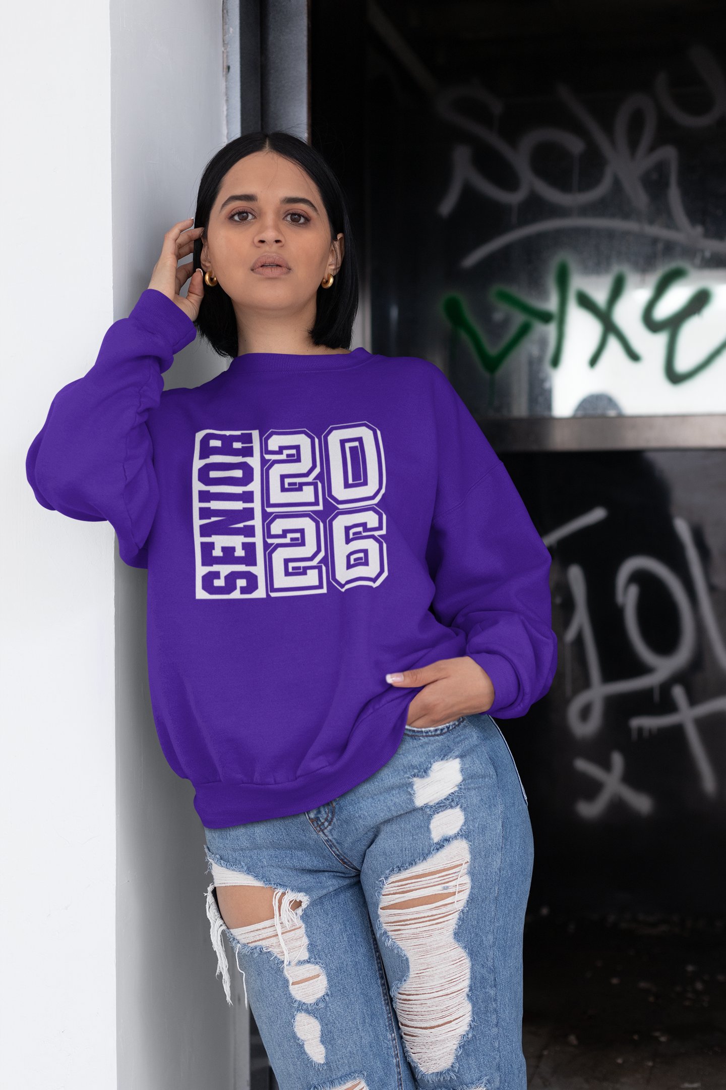Senior2026 Graduation Sweatshirt, White Design image 0