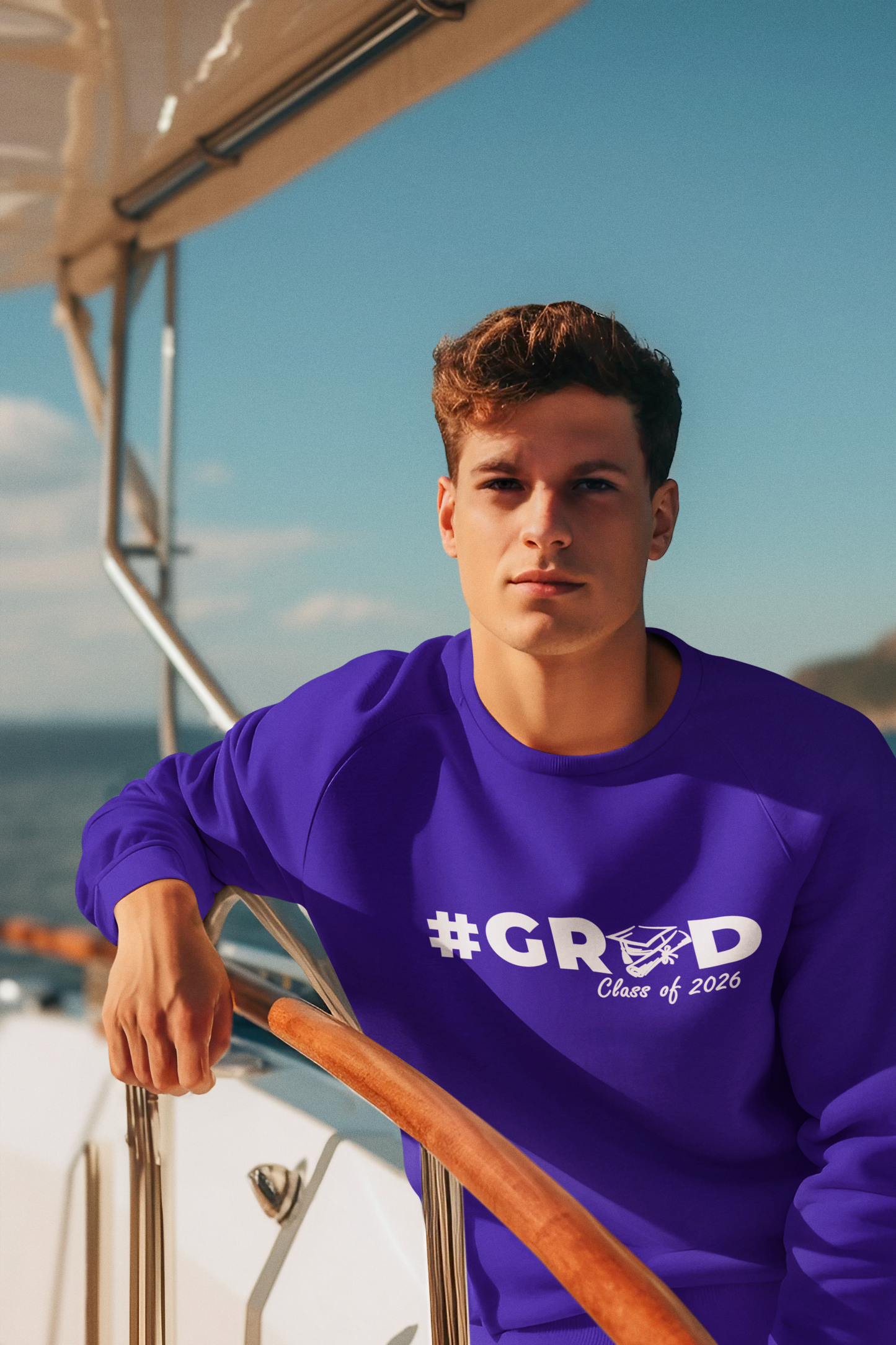 #GRAD: Class of 2026 Graduation Sweatshirt, White Design image 2