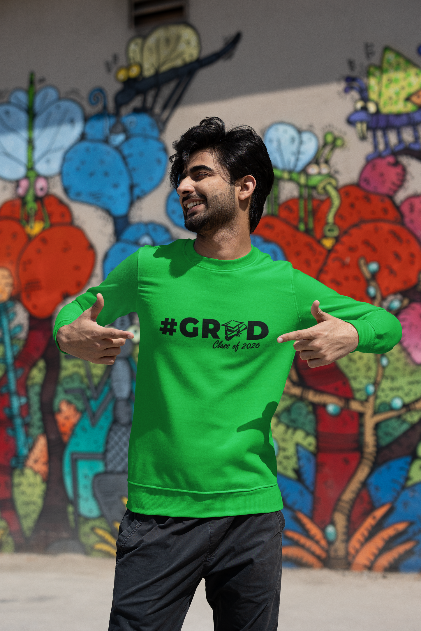 #GRAD: Class of 2026 Graduation Sweatshirt, Black Design image 0