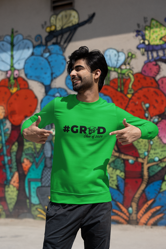 #GRAD: Class of 2026 Graduation Sweatshirt, Black Design image 0