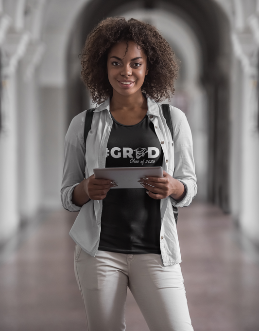 #GRAD: Class of 2026 White Design Tshirt image 0