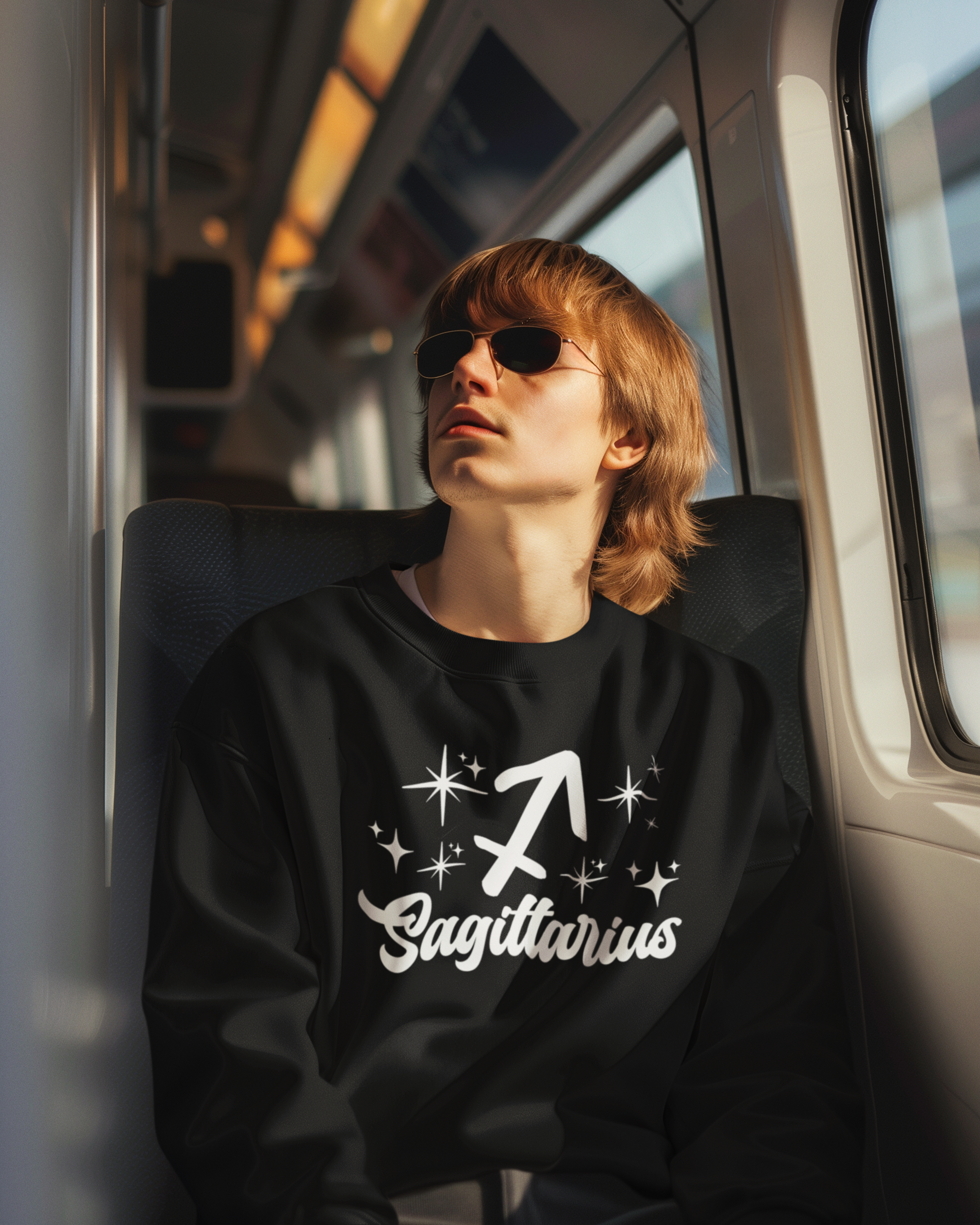 Sagittarius - Adventurous and Free-Spirited Sweatshirt, White Design image 1
